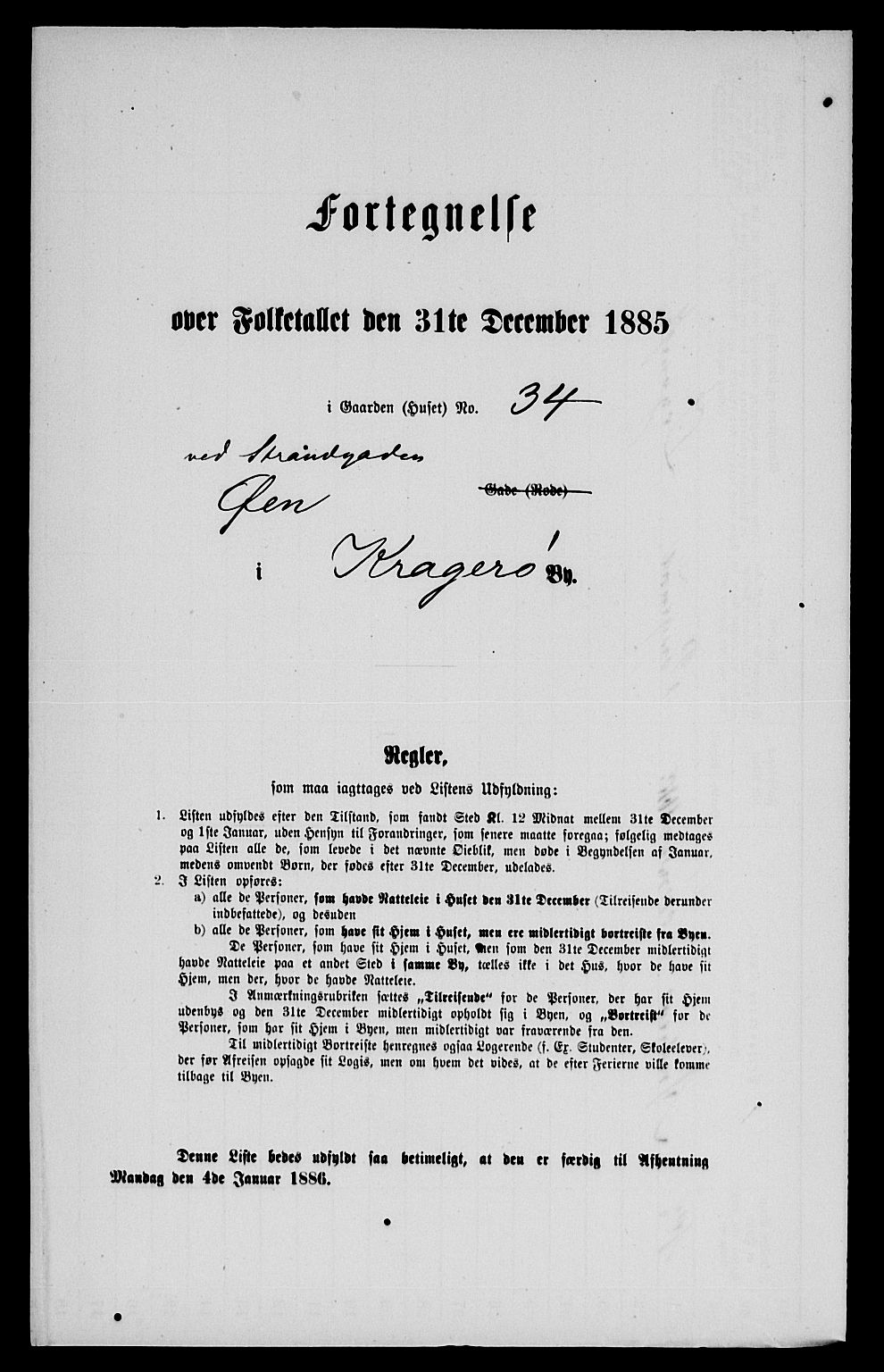 SAKO, Folketelling 1885 for 0801 Kragerø kjøpstad, 1885, s. 527