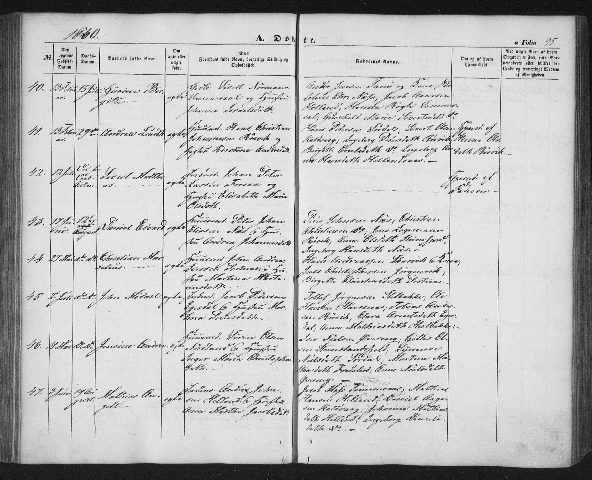 Ministerialprotokoller, klokkerbøker og fødselsregistre - Nordland, AV/SAT-A-1459/859/L0844: Ministerialbok nr. 859A04, 1849-1862, s. 95