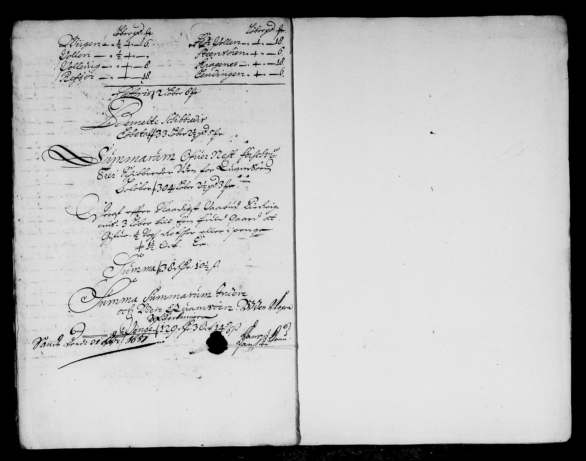 Rentekammeret inntil 1814, Reviderte regnskaper, Stiftamtstueregnskaper, Bergen stiftamt, AV/RA-EA-6043/R/Rc/L0061: Bergen stiftamt, 1681