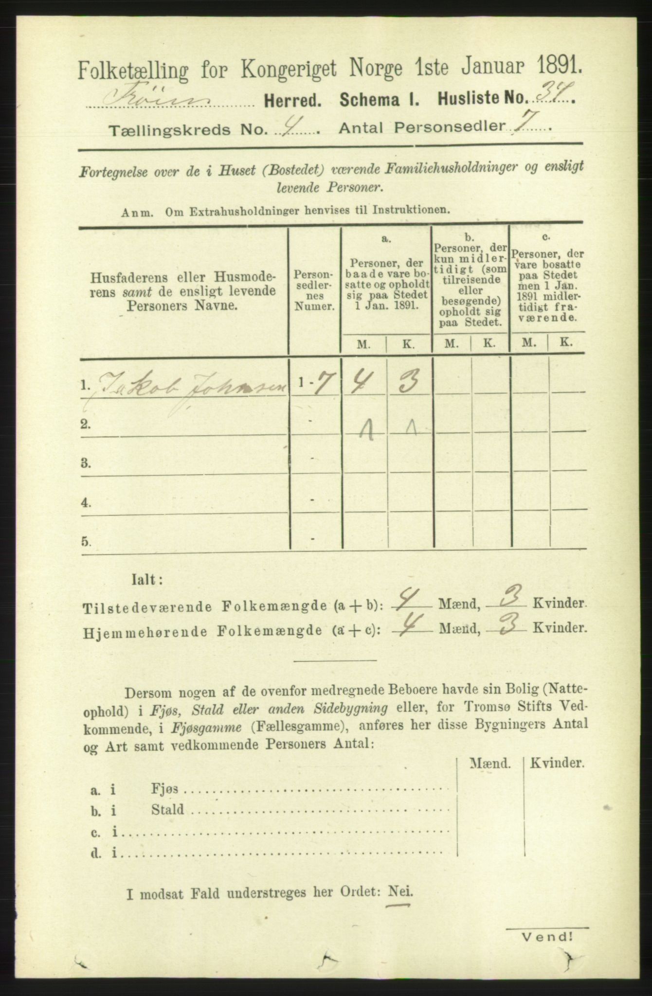 RA, Folketelling 1891 for 1619 Frøya herred, 1891, s. 2910