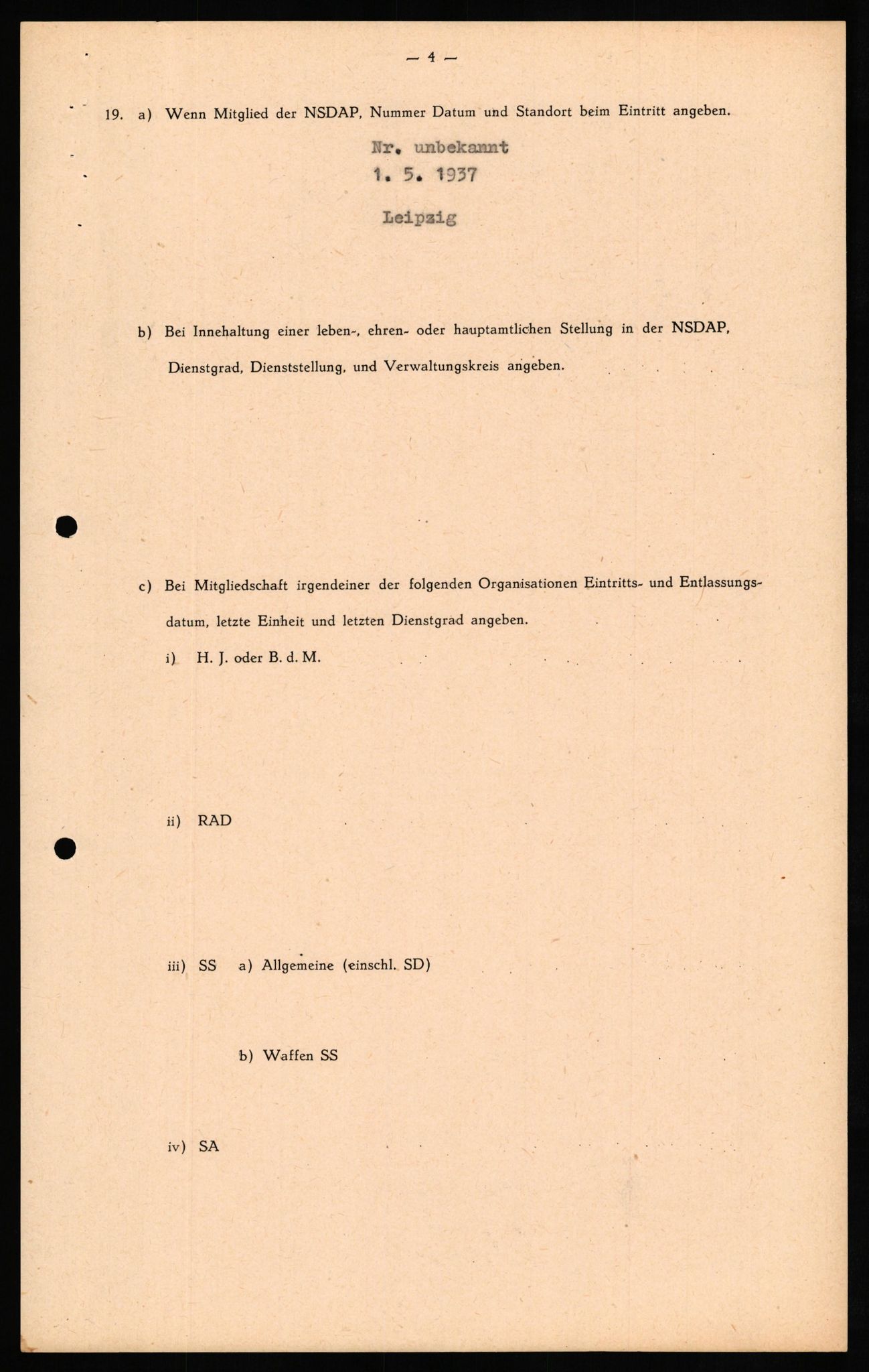 Forsvaret, Forsvarets overkommando II, RA/RAFA-3915/D/Db/L0029: CI Questionaires. Tyske okkupasjonsstyrker i Norge. Tyskere., 1945-1946, s. 144