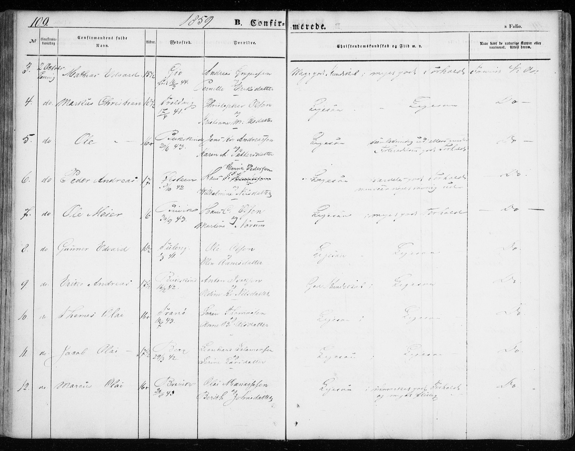 Lenvik sokneprestembete, AV/SATØ-S-1310/H/Ha/Haa/L0007kirke: Ministerialbok nr. 7, 1855-1865, s. 109