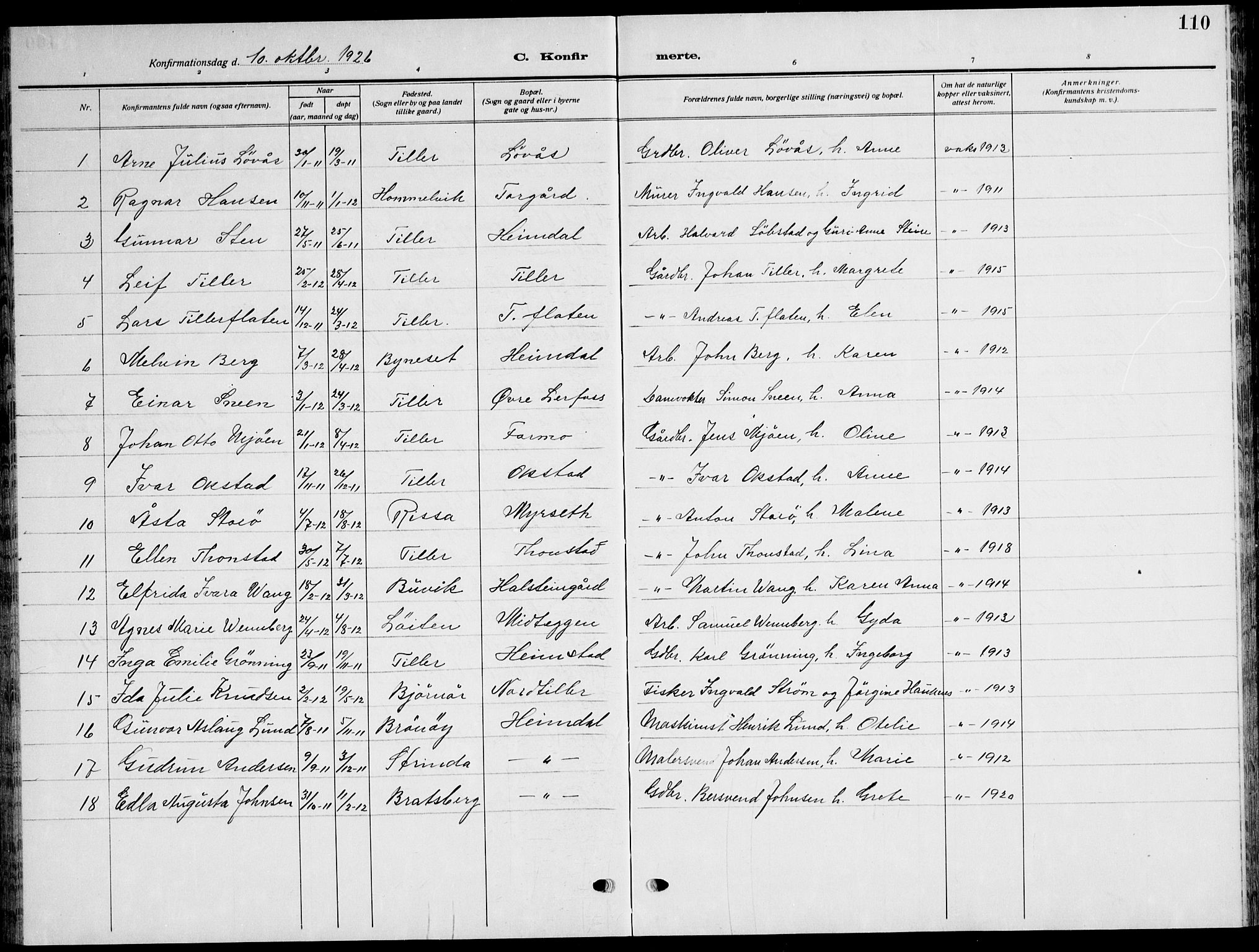 Ministerialprotokoller, klokkerbøker og fødselsregistre - Sør-Trøndelag, SAT/A-1456/621/L0462: Klokkerbok nr. 621C05, 1915-1945, s. 110