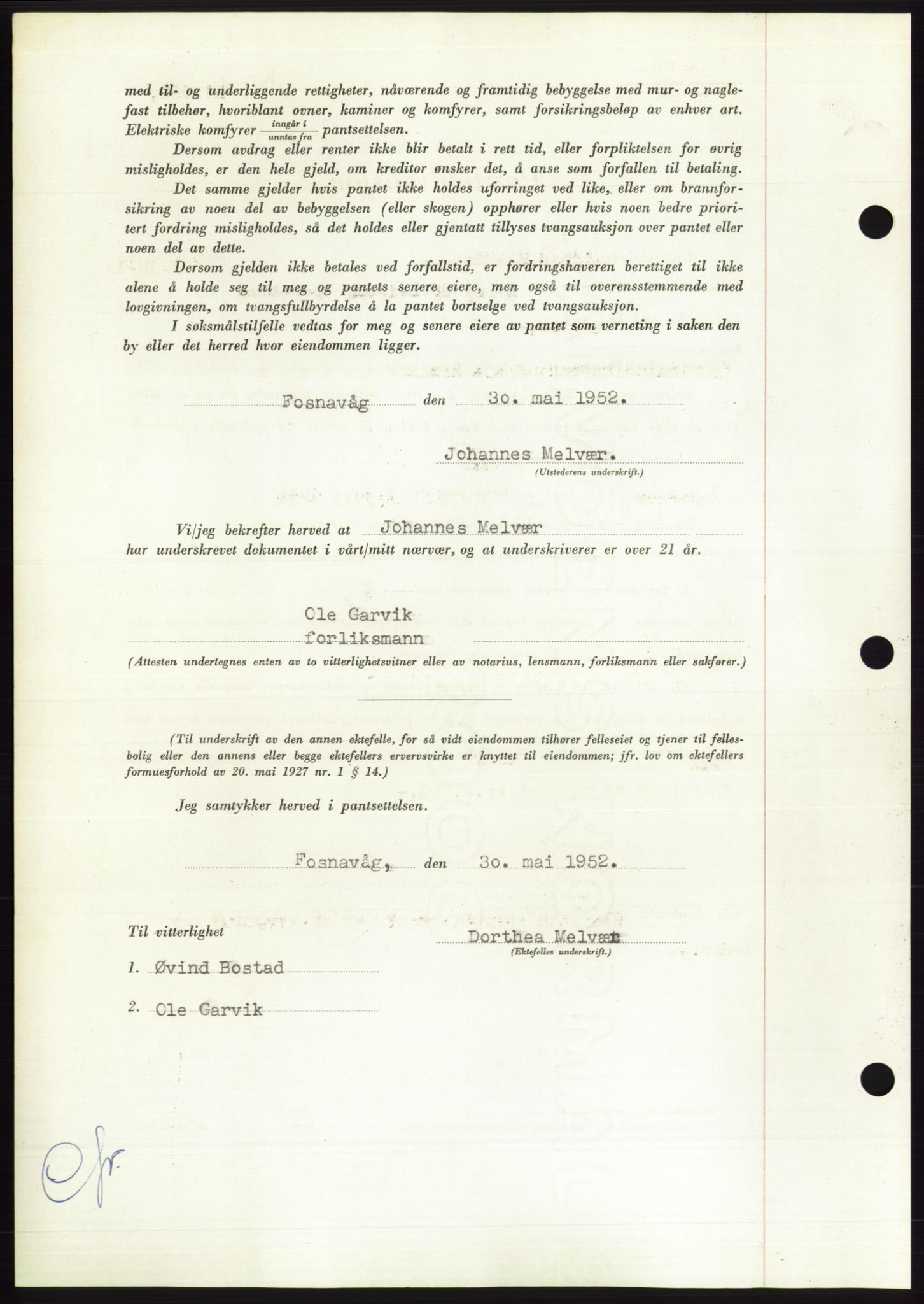 Søre Sunnmøre sorenskriveri, AV/SAT-A-4122/1/2/2C/L0121: Pantebok nr. 9B, 1951-1952, Dagboknr: 1125/1952