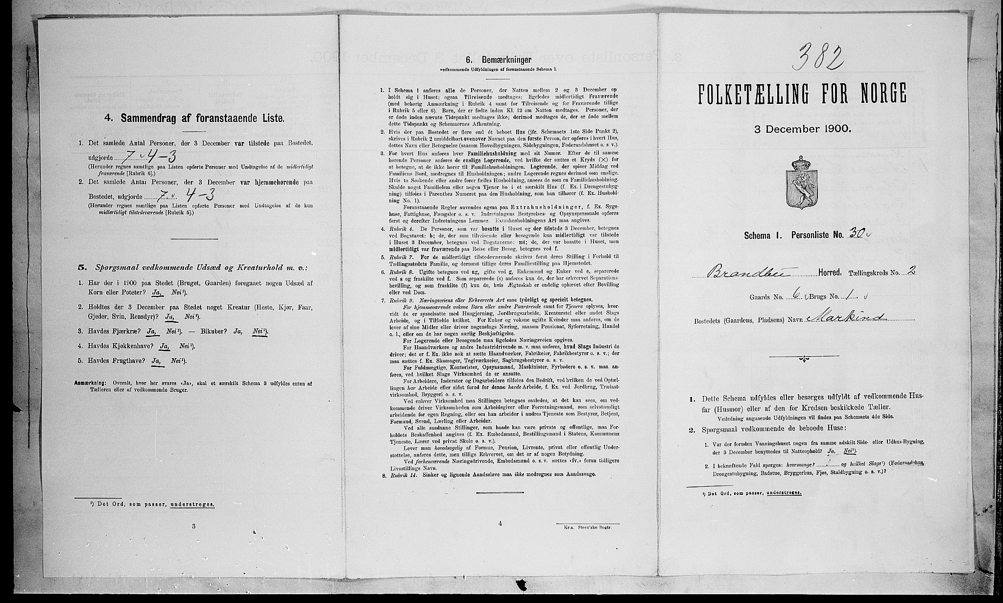 SAH, Folketelling 1900 for 0535 Brandbu herred, 1900, s. 179