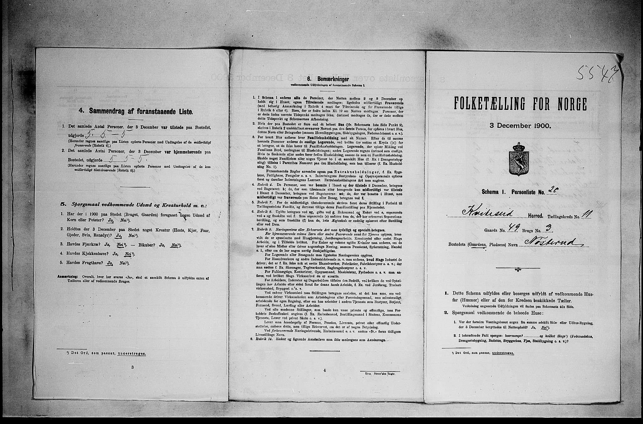 SAKO, Folketelling 1900 for 0829 Kviteseid herred, 1900, s. 820