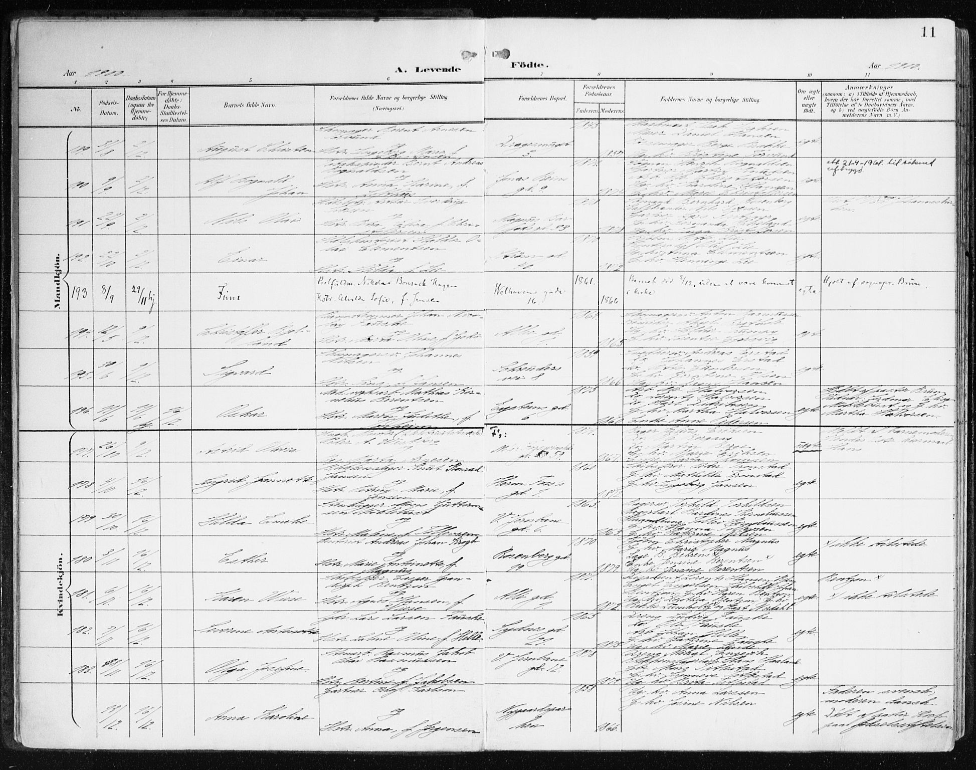 Johanneskirken sokneprestembete, AV/SAB-A-76001/H/Haa/L0002: Ministerialbok nr. A 2, 1900-1912, s. 11