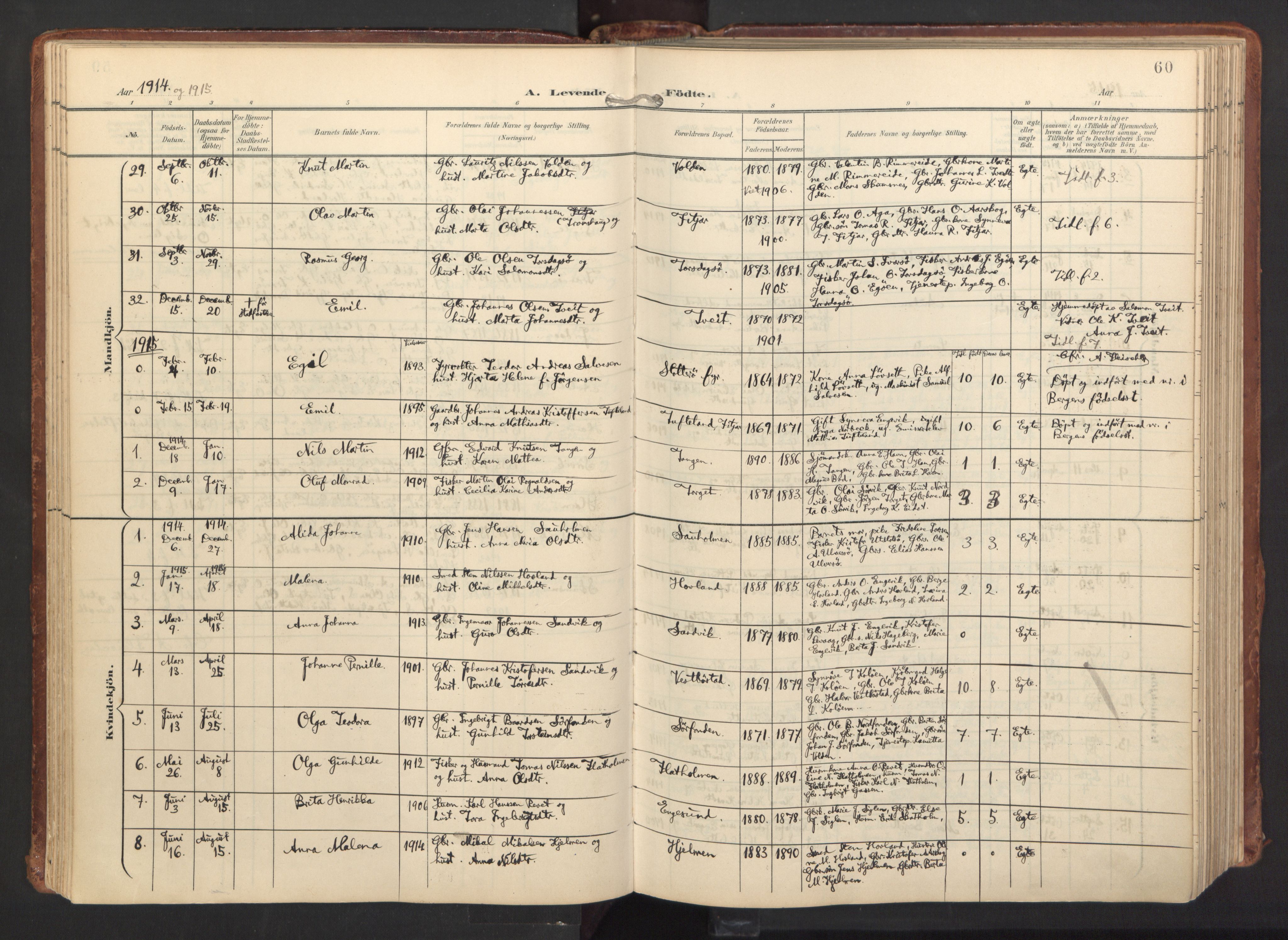 Fitjar sokneprestembete, AV/SAB-A-99926: Ministerialbok nr. A 3, 1900-1918, s. 60