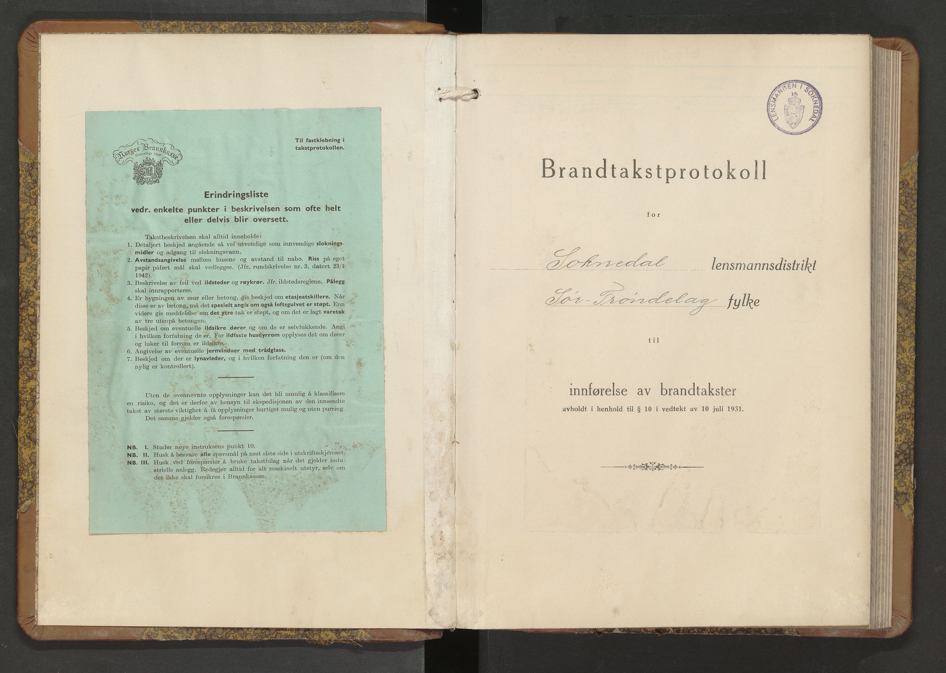 Norges Brannkasse Soknedal, SAT/A-5533/Fb/L0002: Branntakstprotokoll, 1945-1946