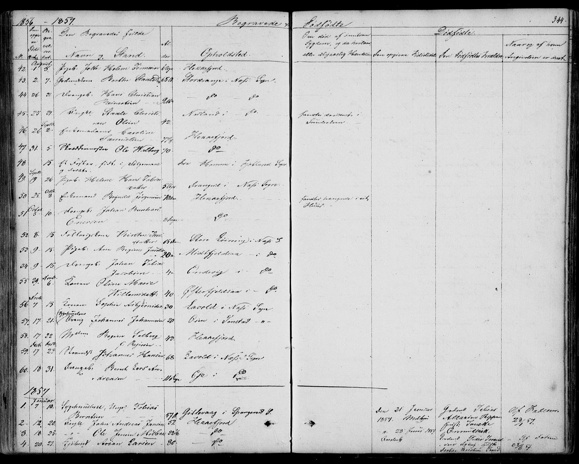 Flekkefjord sokneprestkontor, AV/SAK-1111-0012/F/Fb/Fbc/L0005: Klokkerbok nr. B 5, 1846-1866, s. 344