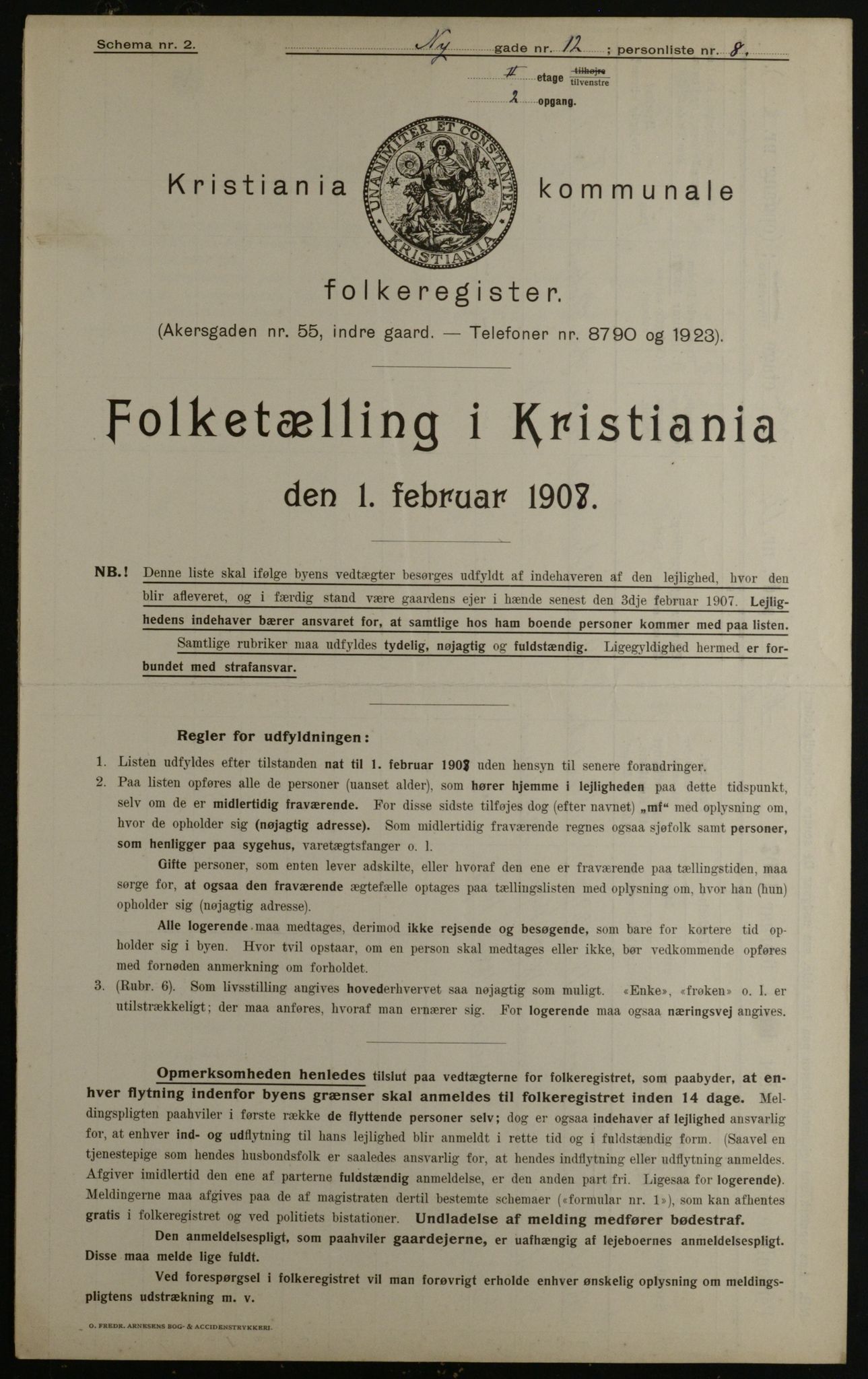 OBA, Kommunal folketelling 1.2.1908 for Kristiania kjøpstad, 1908, s. 66523