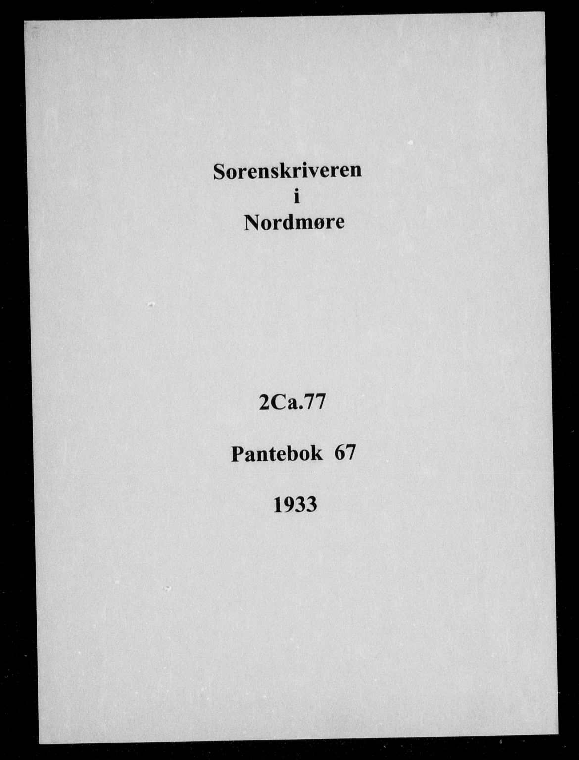 Nordmøre sorenskriveri, AV/SAT-A-4132/1/2/2Ca/L0077: Pantebok nr. 67, 1933-1933