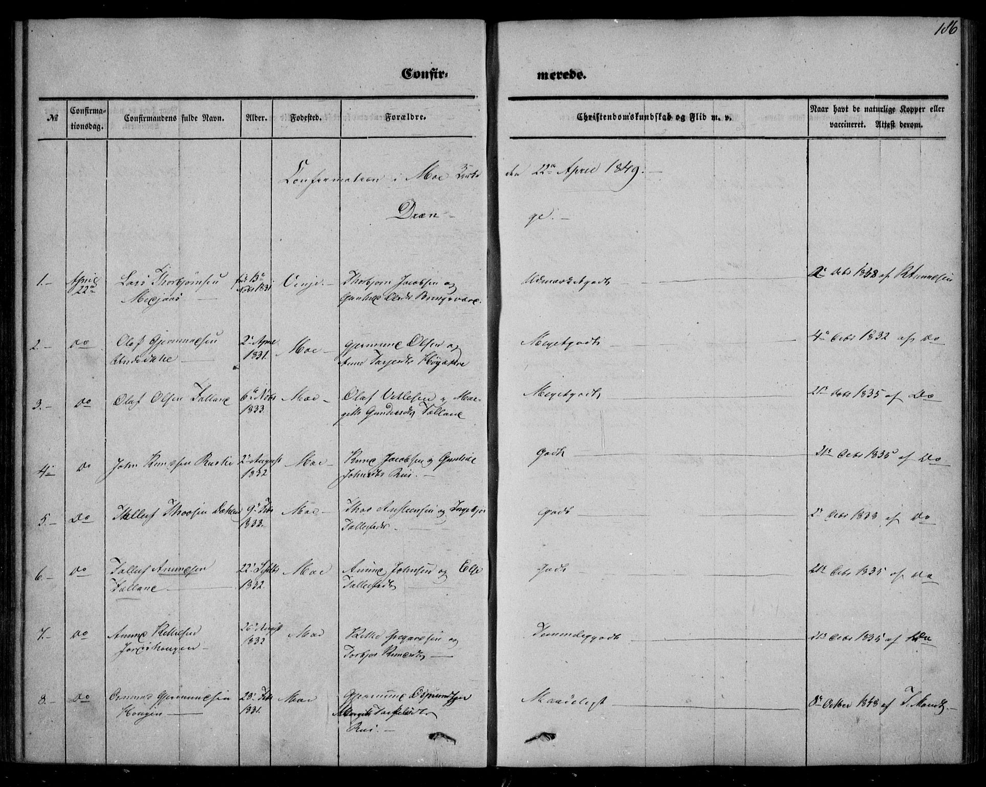 Mo kirkebøker, AV/SAKO-A-286/F/Fa/L0005: Ministerialbok nr. I 5, 1844-1864, s. 186