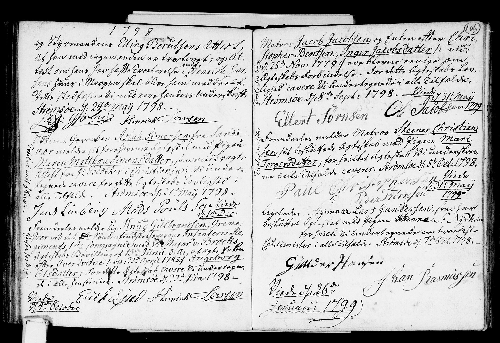 Strømsø kirkebøker, SAKO/A-246/H/Hb/L0001: Forlovererklæringer nr. 1, 1752-1815, s. 106