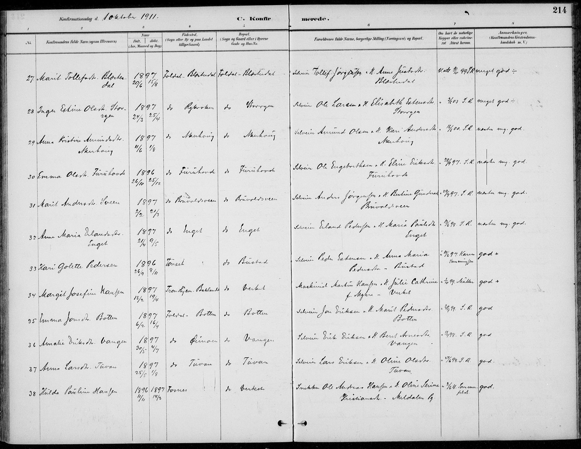 Alvdal prestekontor, AV/SAH-PREST-060/H/Ha/Haa/L0003: Ministerialbok nr. 3, 1886-1912, s. 214