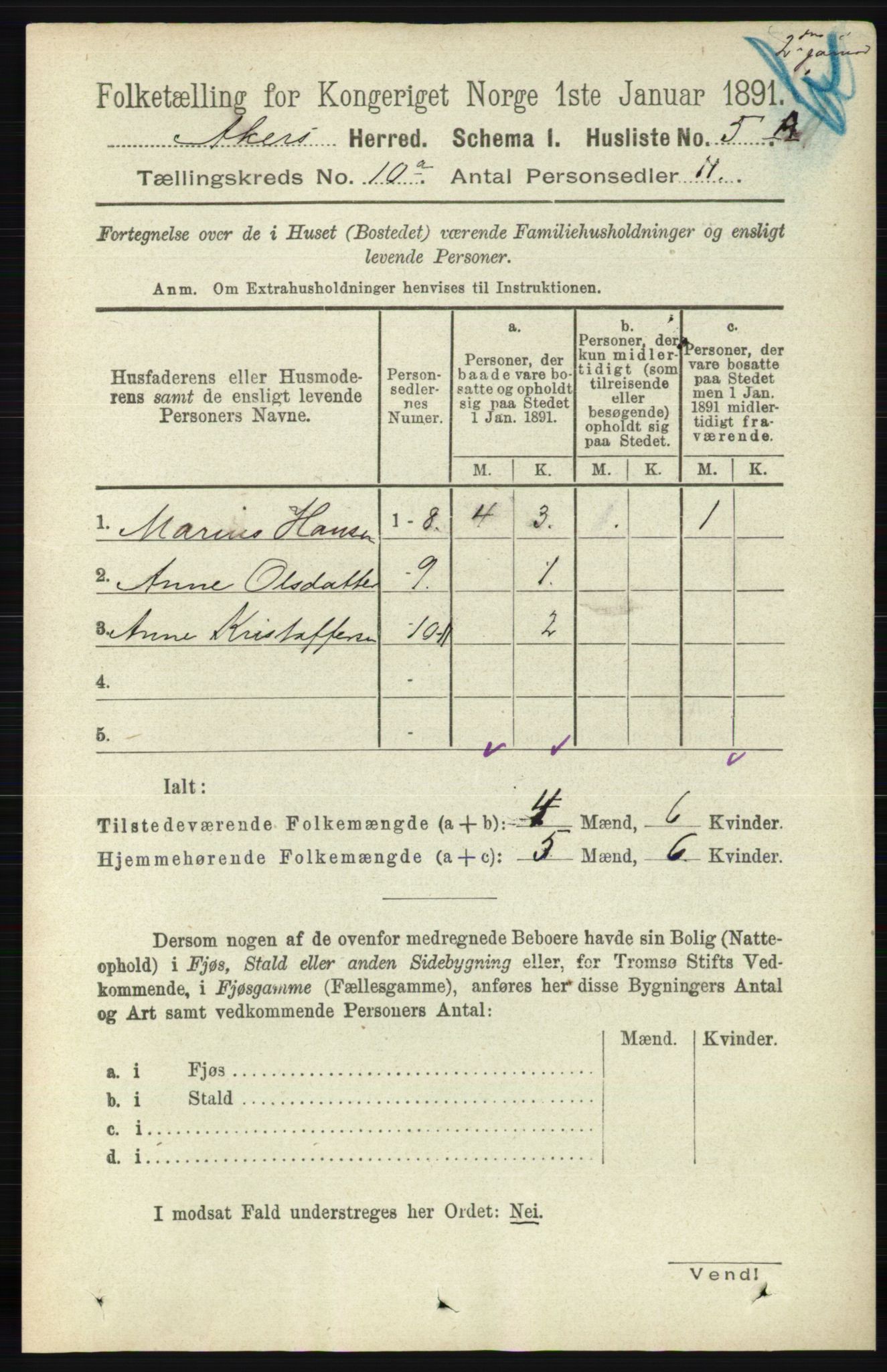 RA, Folketelling 1891 for 0218 Aker herred, 1891, s. 8812