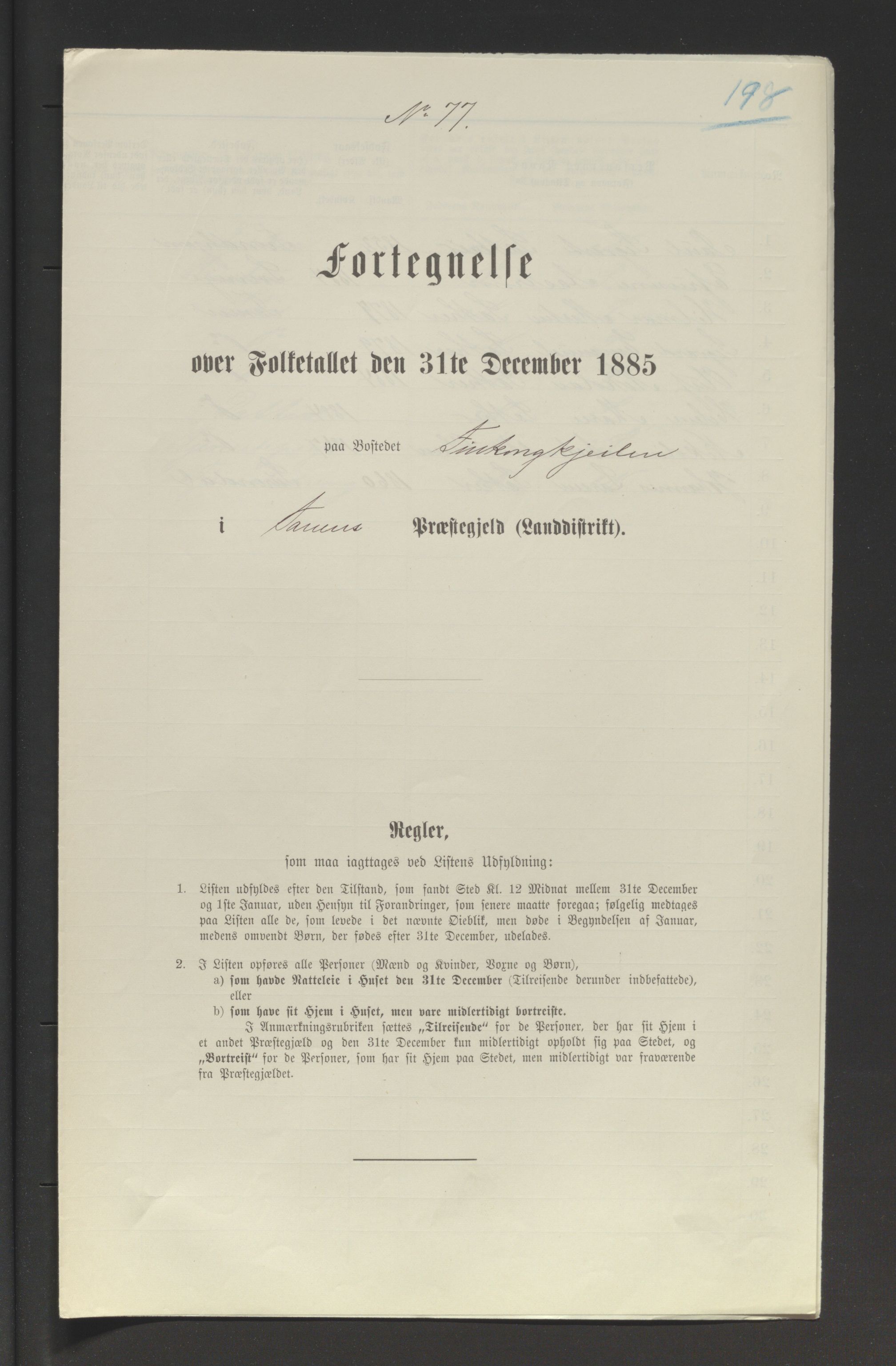 SATØ, Folketelling 1885 for 2025 Tana herred, 1885, s. 198a