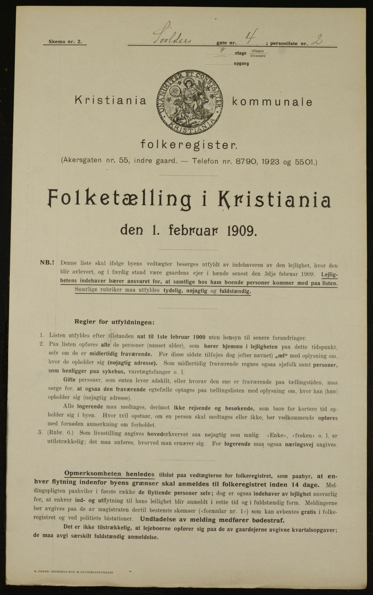 OBA, Kommunal folketelling 1.2.1909 for Kristiania kjøpstad, 1909, s. 96079