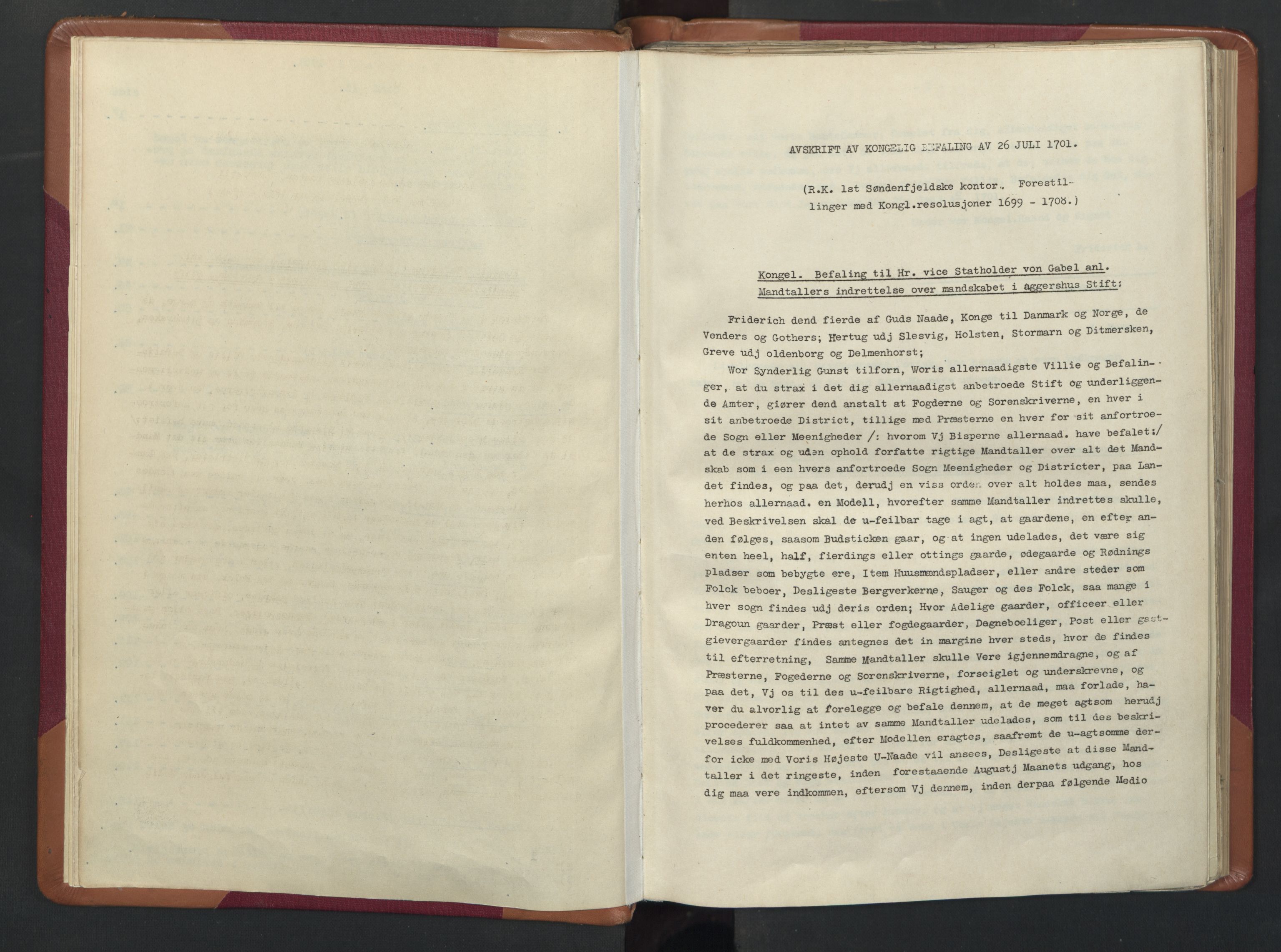 RA, Manntallet 1701, nr. 13: Orkdal fogderi og Gauldal fogderi med Røros kobberverk, 1701