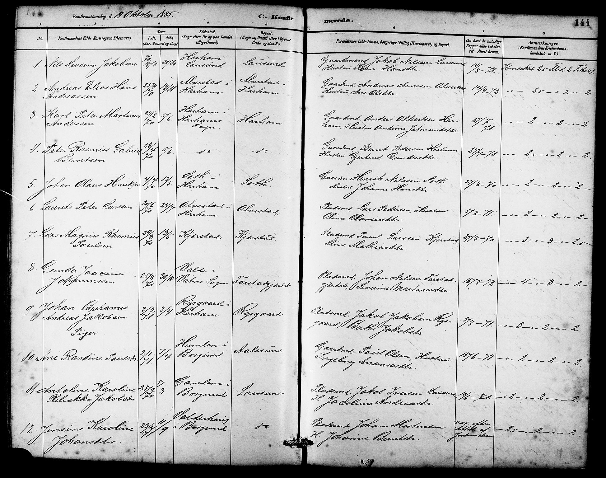 Ministerialprotokoller, klokkerbøker og fødselsregistre - Møre og Romsdal, AV/SAT-A-1454/536/L0510: Klokkerbok nr. 536C05, 1881-1898, s. 144