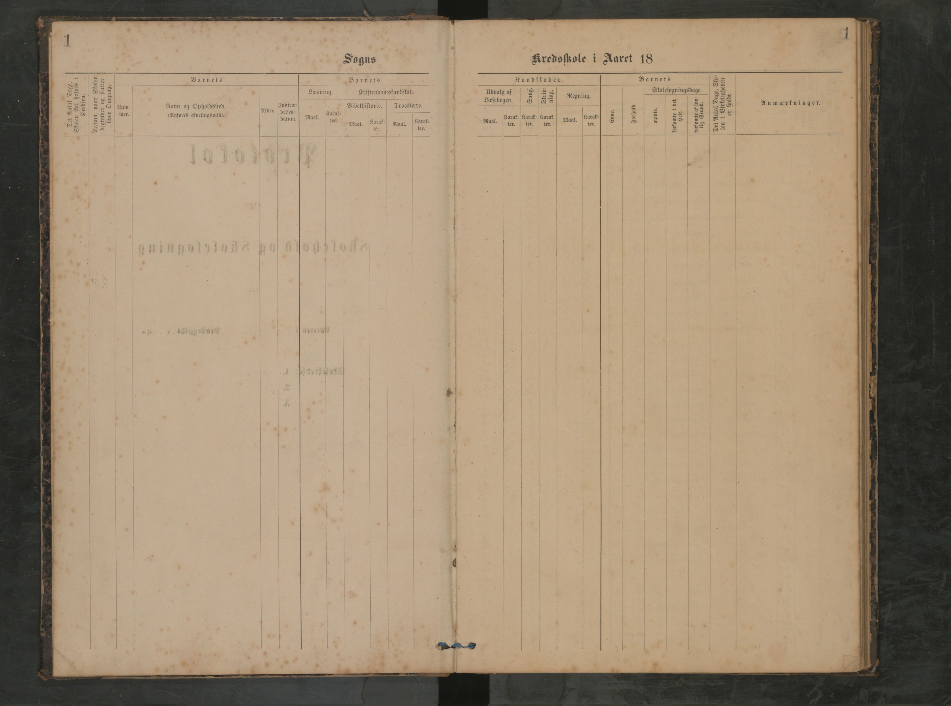 Hetland kommune. Tasta skole, BYST/A-0146/G/Gb/L0001: Skoleprotokoll, 1883-1890