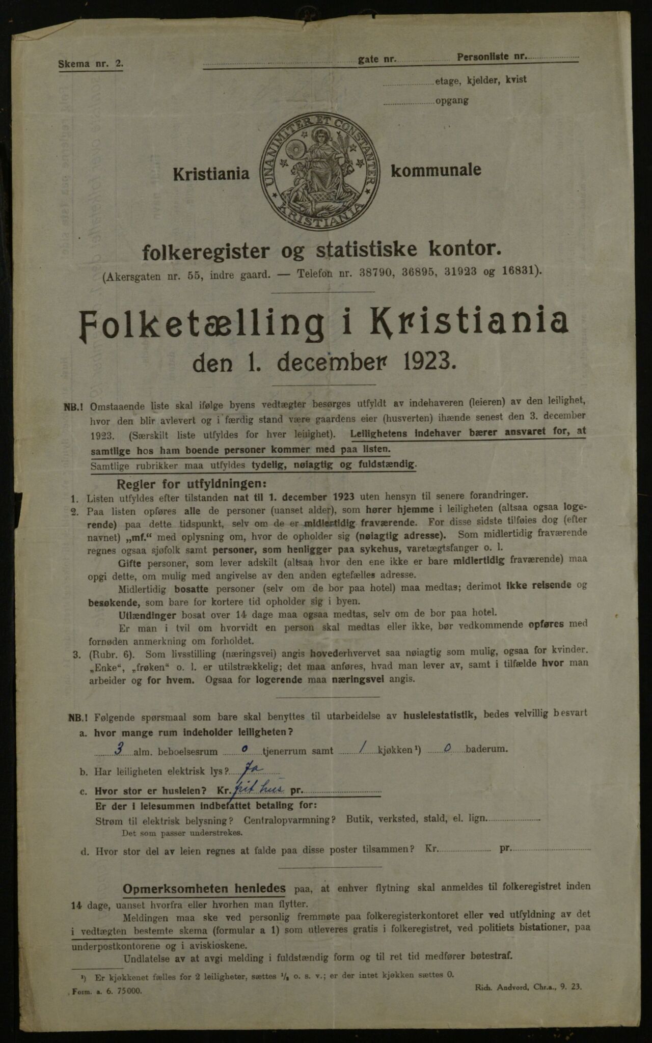 OBA, Kommunal folketelling 1.12.1923 for Kristiania, 1923, s. 106071