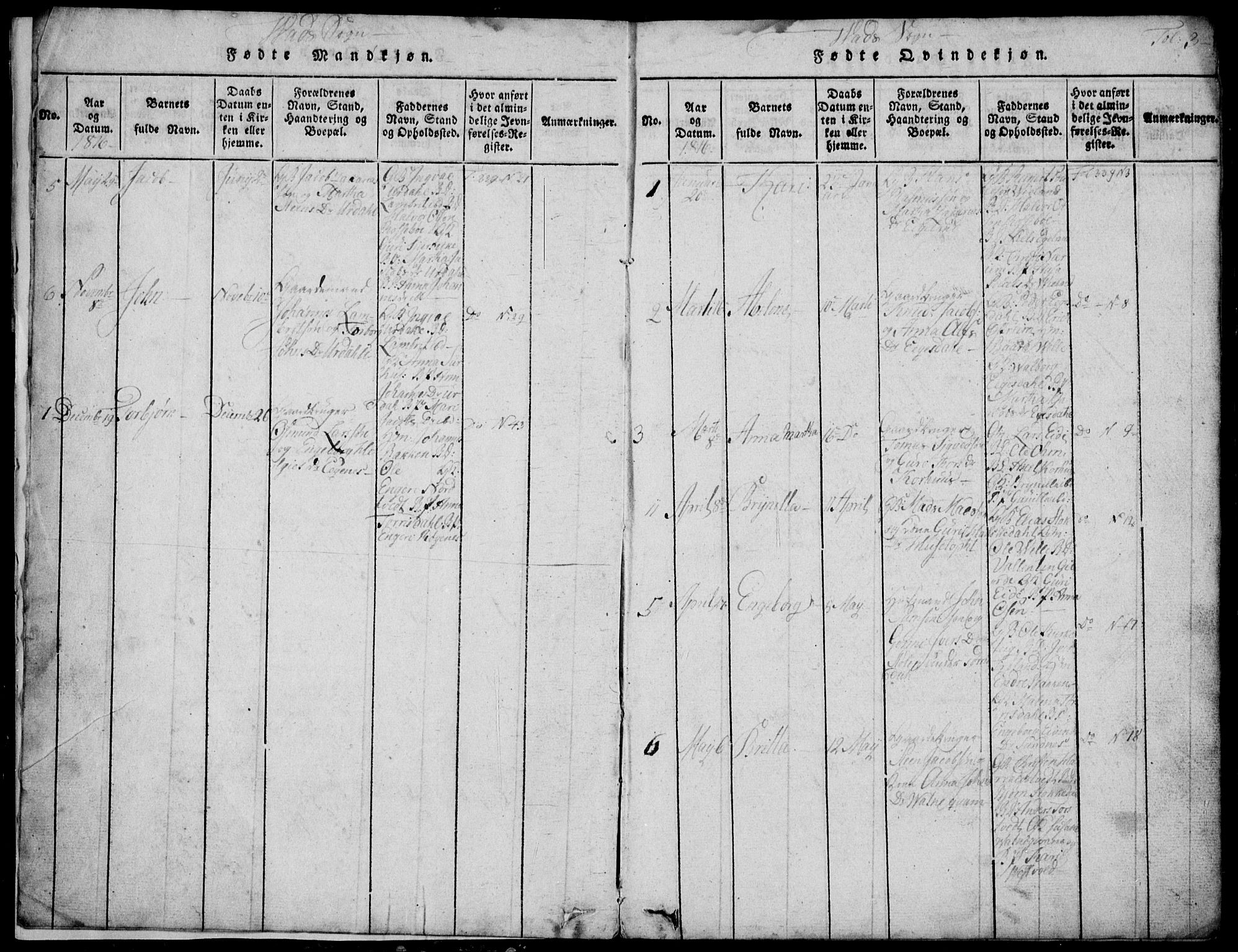 Skjold sokneprestkontor, AV/SAST-A-101847/H/Ha/Hab/L0002: Klokkerbok nr. B 2 /2, 1815-1830, s. 3