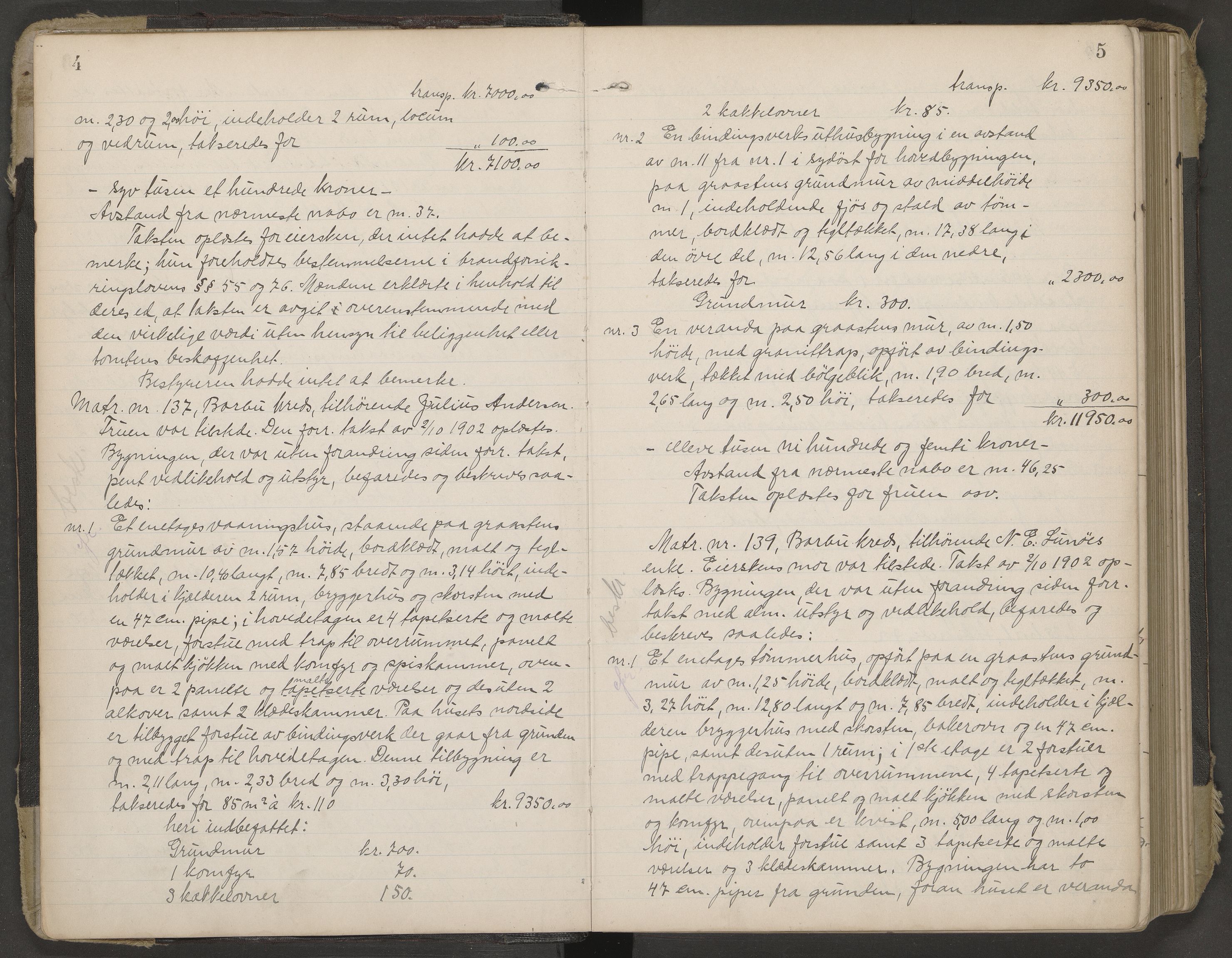Norges Brannkasse Arendal, AV/SAK-2241-0002/F/Fa/L0029: Branntakstprotokoll nr. 27 med matrikkelnummerregister, 1916-1918