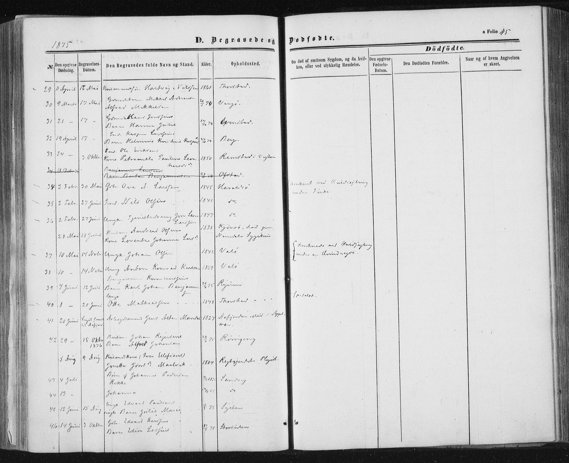 Ministerialprotokoller, klokkerbøker og fødselsregistre - Nord-Trøndelag, SAT/A-1458/784/L0670: Ministerialbok nr. 784A05, 1860-1876, s. 45