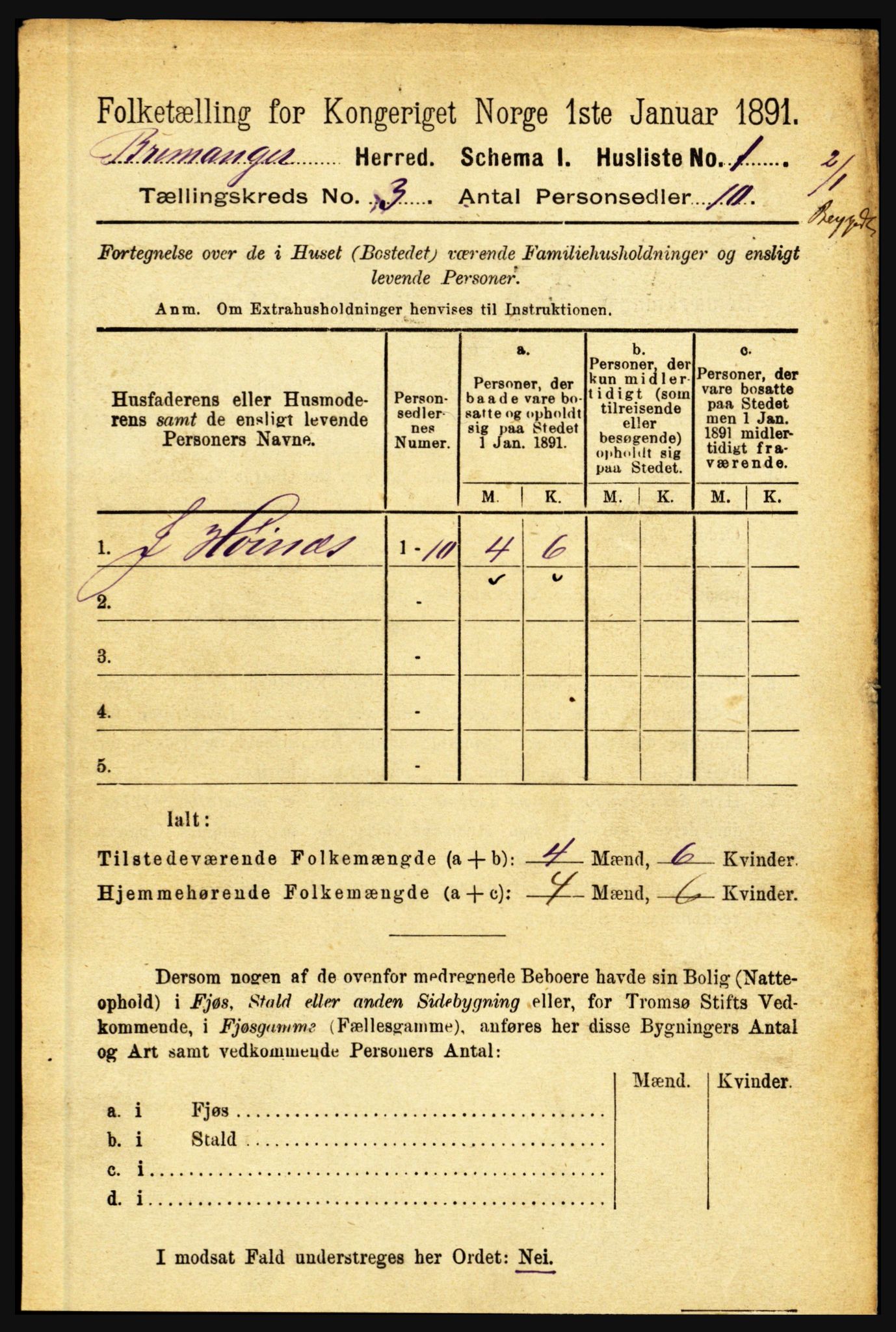 RA, Folketelling 1891 for 1438 Bremanger herred, 1891, s. 887