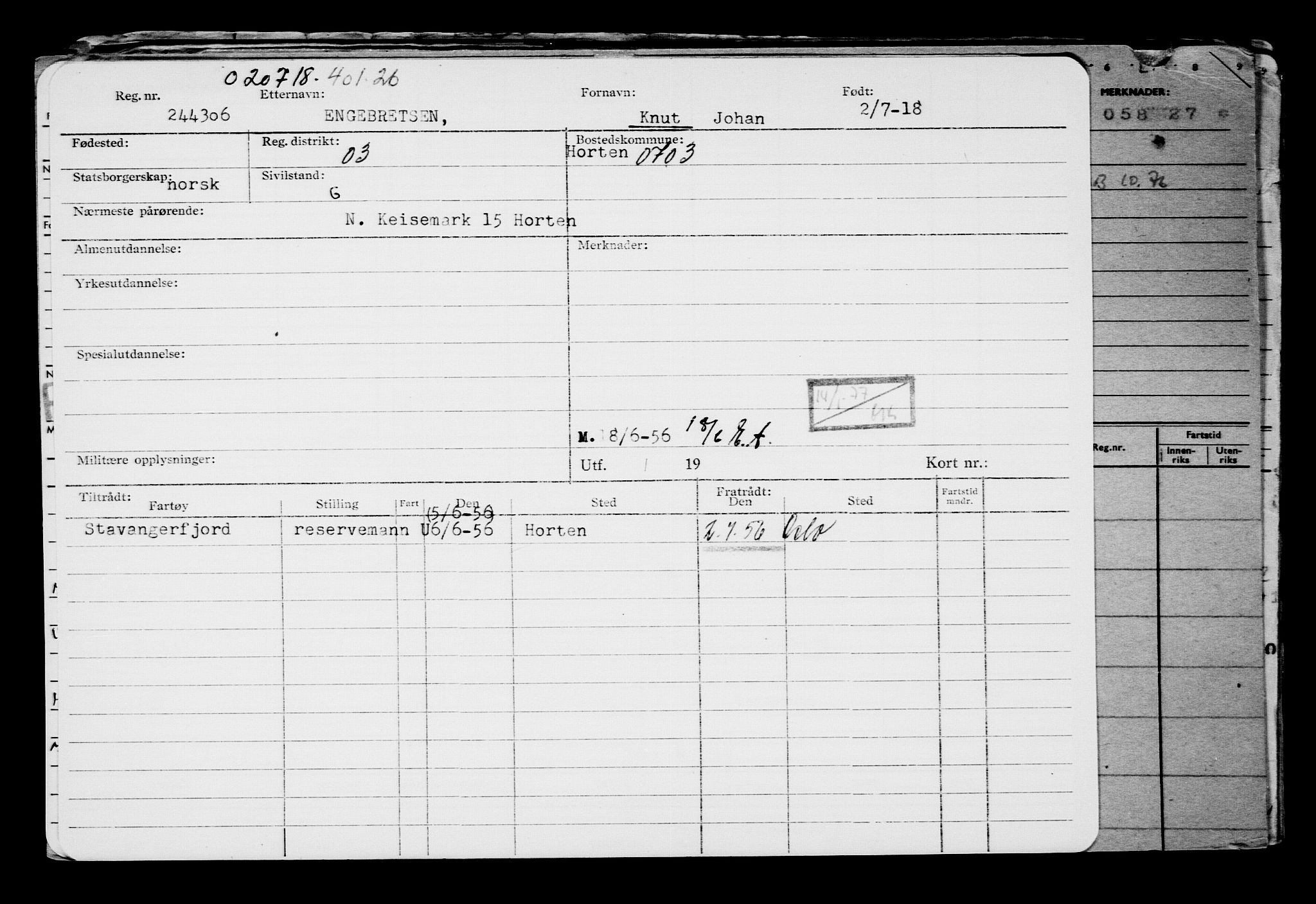 Direktoratet for sjømenn, AV/RA-S-3545/G/Gb/L0160: Hovedkort, 1918, s. 42