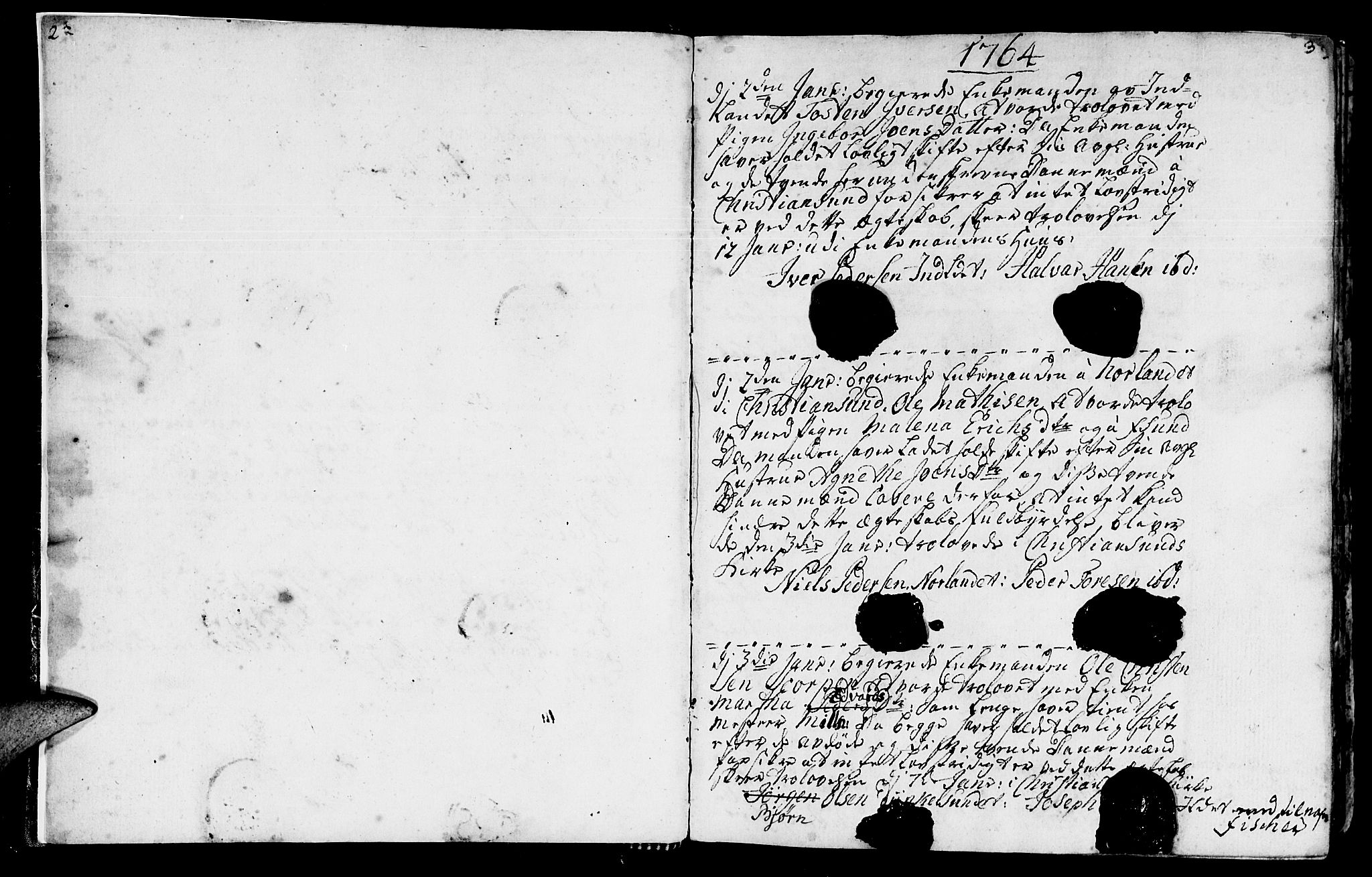 Ministerialprotokoller, klokkerbøker og fødselsregistre - Møre og Romsdal, AV/SAT-A-1454/568/L0794: Ministerialbok nr. 568A03, 1764-1801, s. 2-3