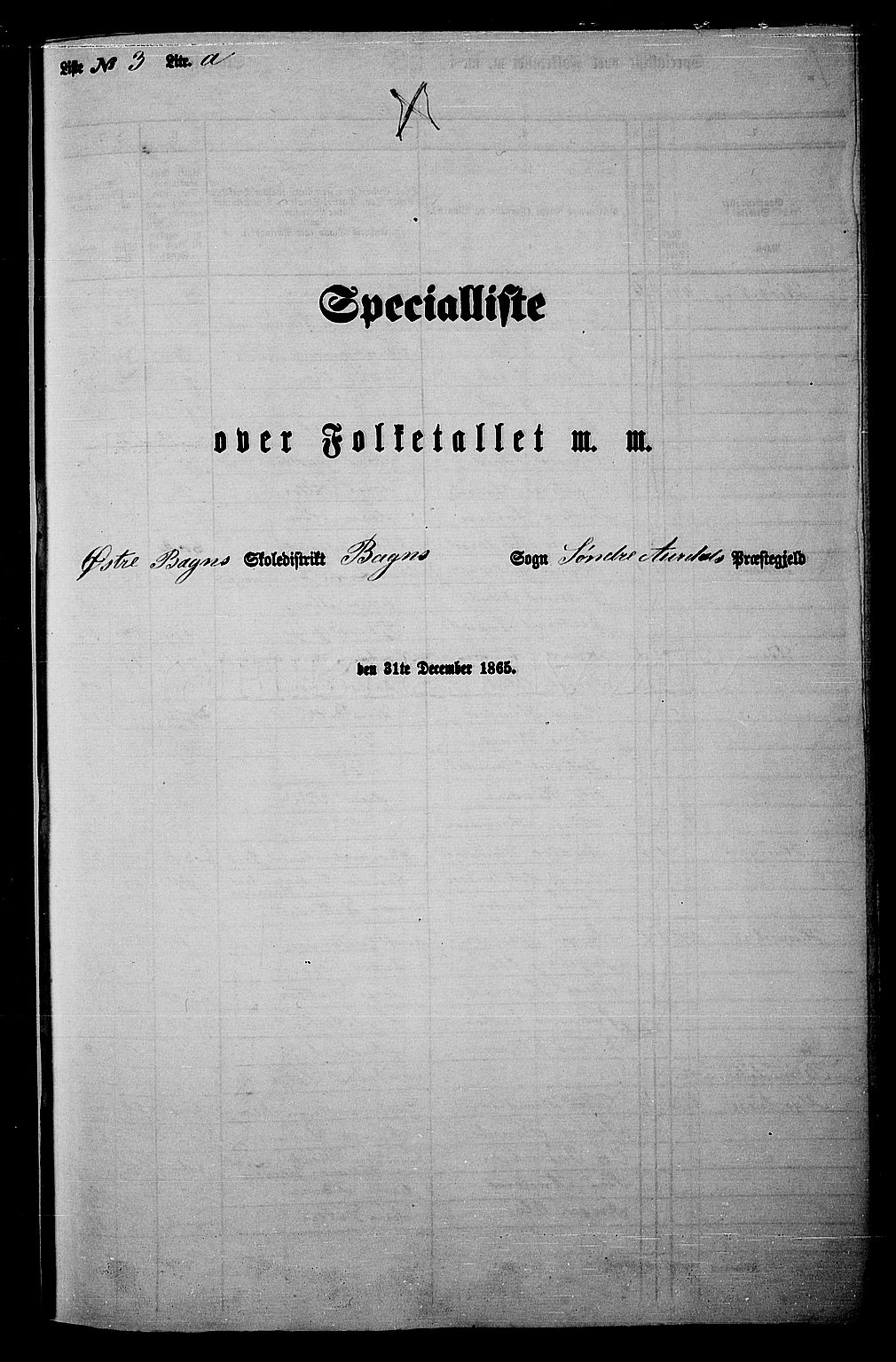 RA, Folketelling 1865 for 0540P Sør-Aurdal prestegjeld, 1865, s. 67