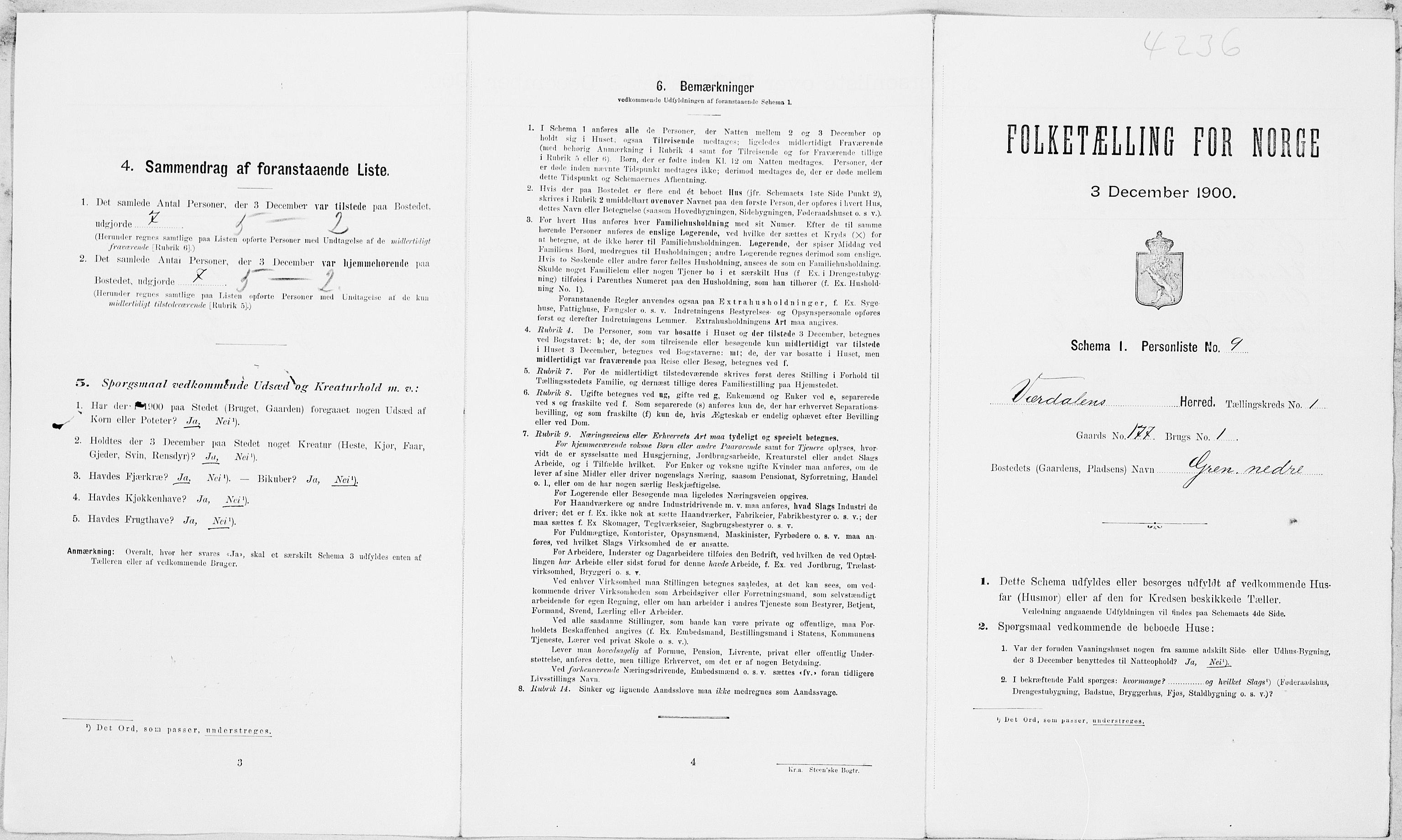 SAT, Folketelling 1900 for 1721 Verdal herred, 1900, s. 1507