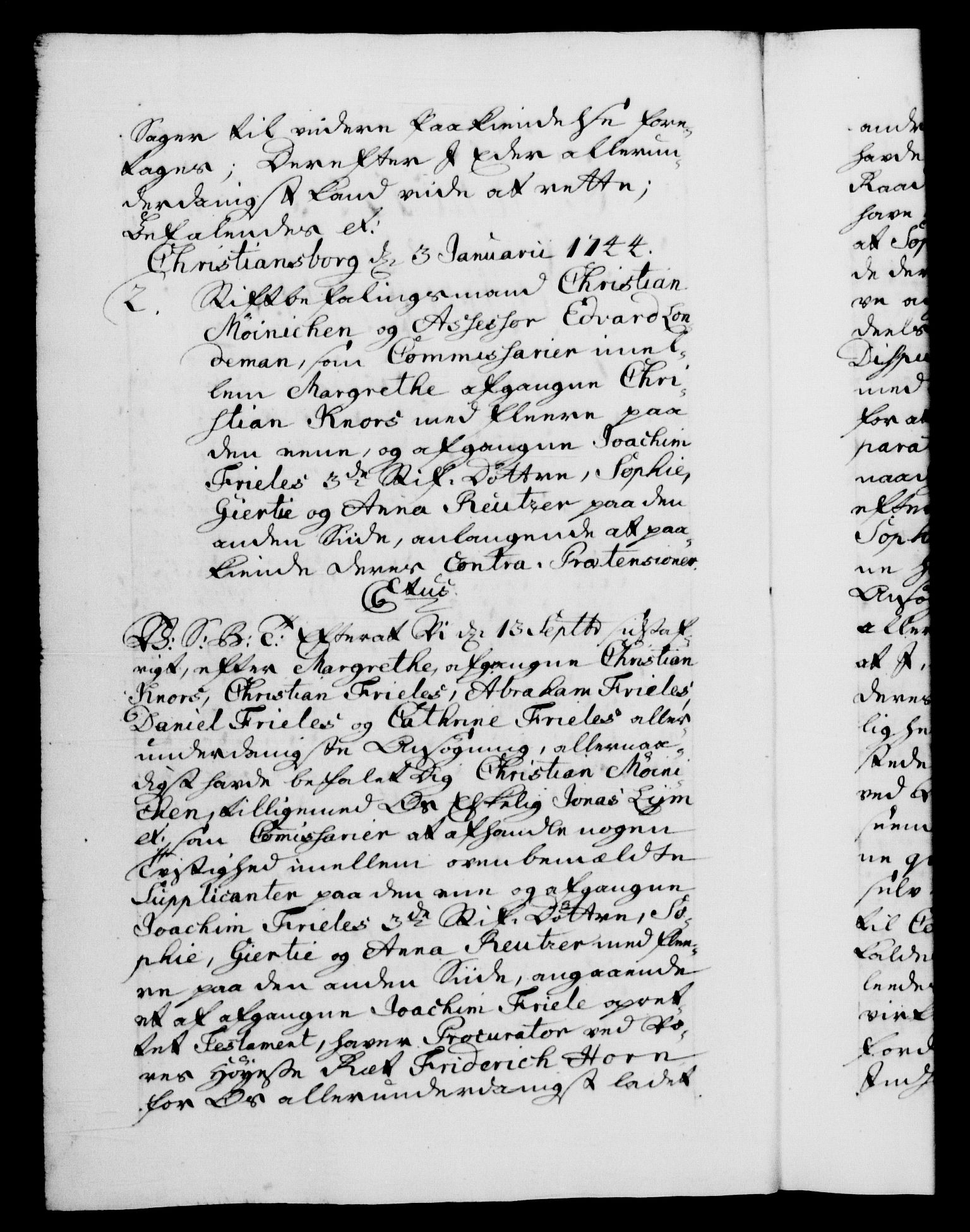 Danske Kanselli 1572-1799, AV/RA-EA-3023/F/Fc/Fca/Fcab/L0030: Norske tegnelser, 1744-1746, s. 1b