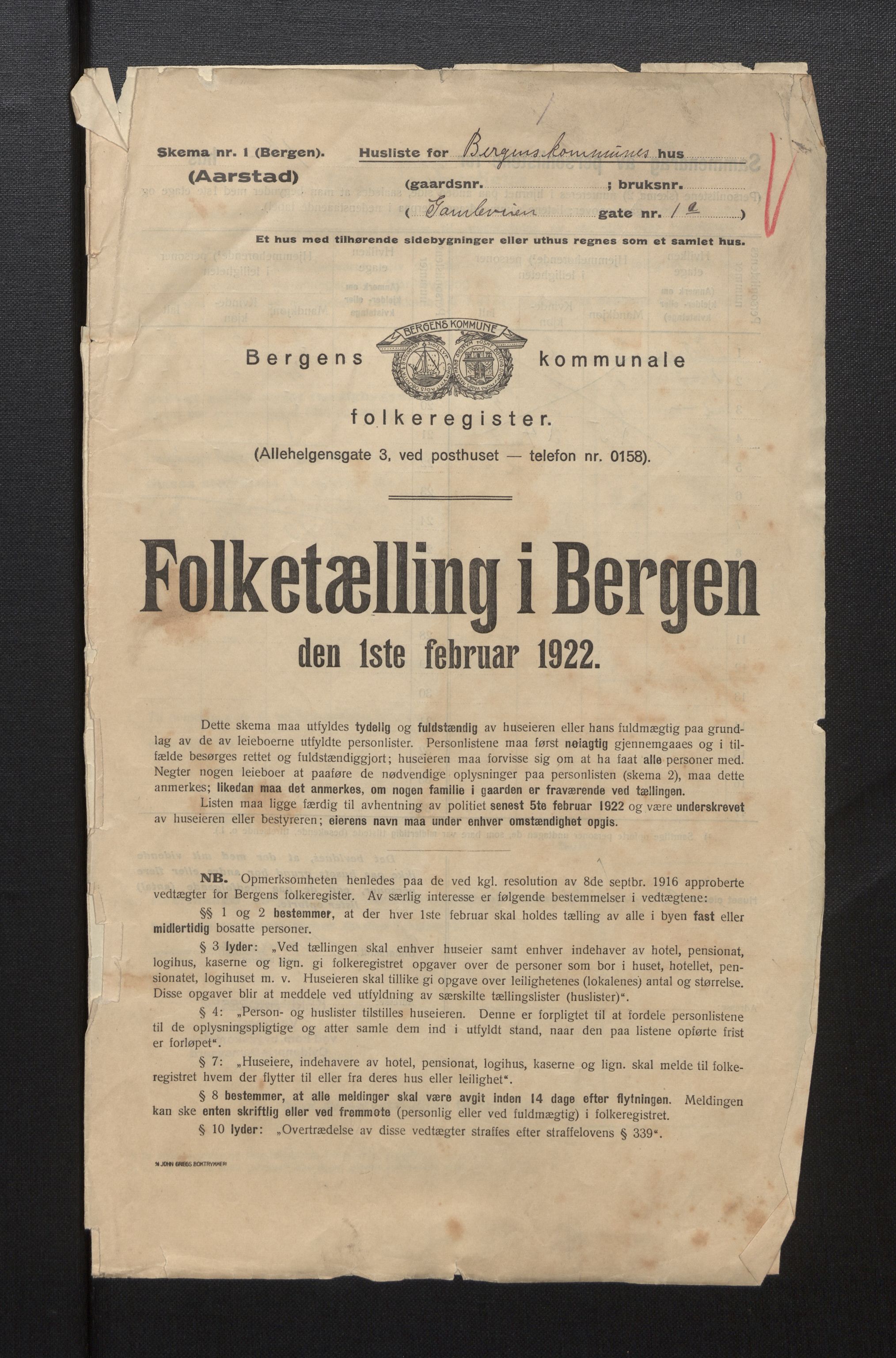 SAB, Kommunal folketelling 1922 for Bergen kjøpstad, 1922, s. 49503