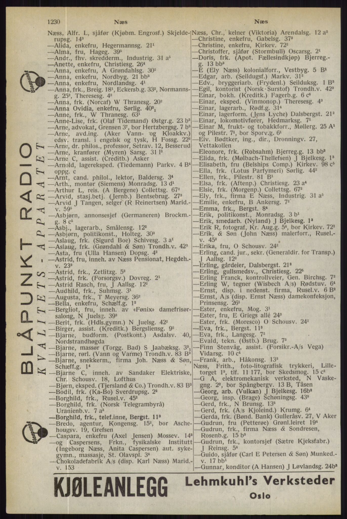 Kristiania/Oslo adressebok, PUBL/-, 1944, s. 1230