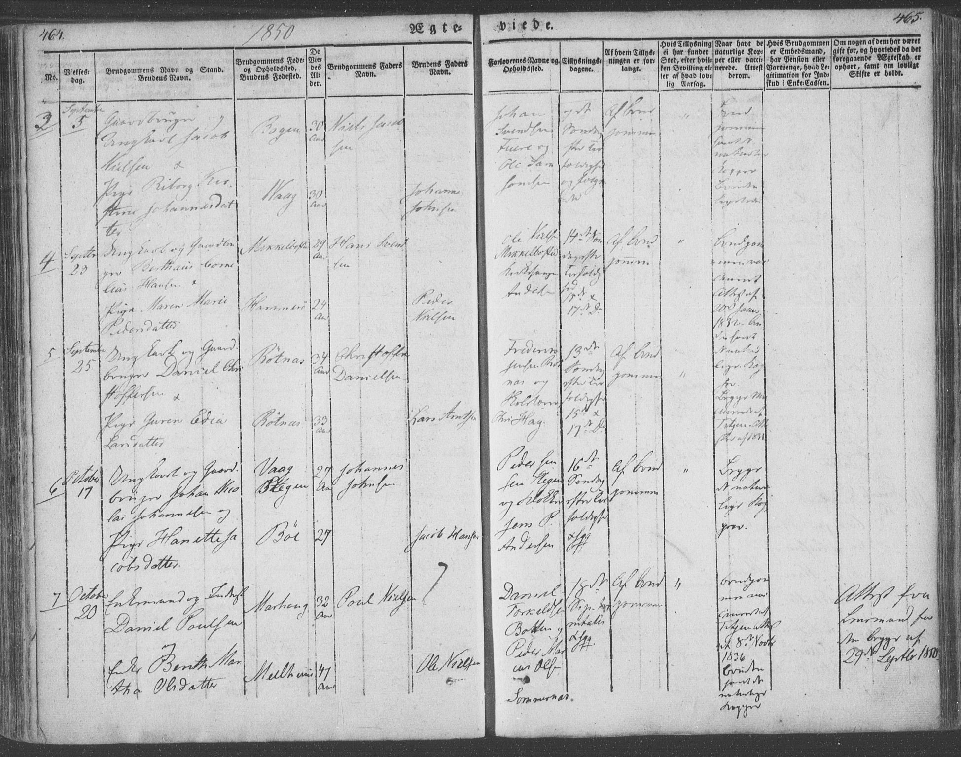 Ministerialprotokoller, klokkerbøker og fødselsregistre - Nordland, AV/SAT-A-1459/855/L0799: Ministerialbok nr. 855A07, 1834-1852, s. 464-465