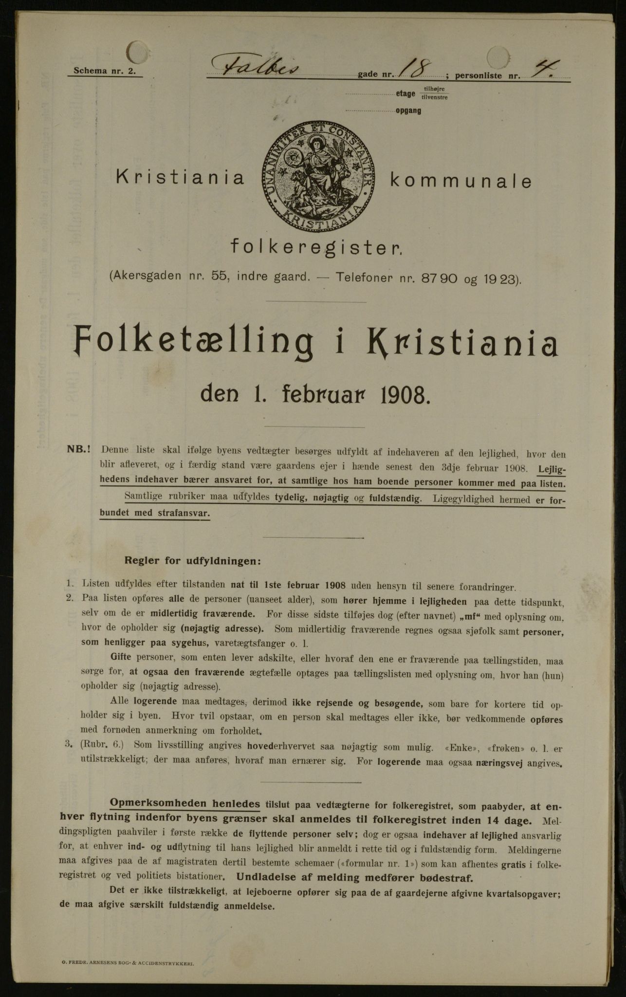 OBA, Kommunal folketelling 1.2.1908 for Kristiania kjøpstad, 1908, s. 21129