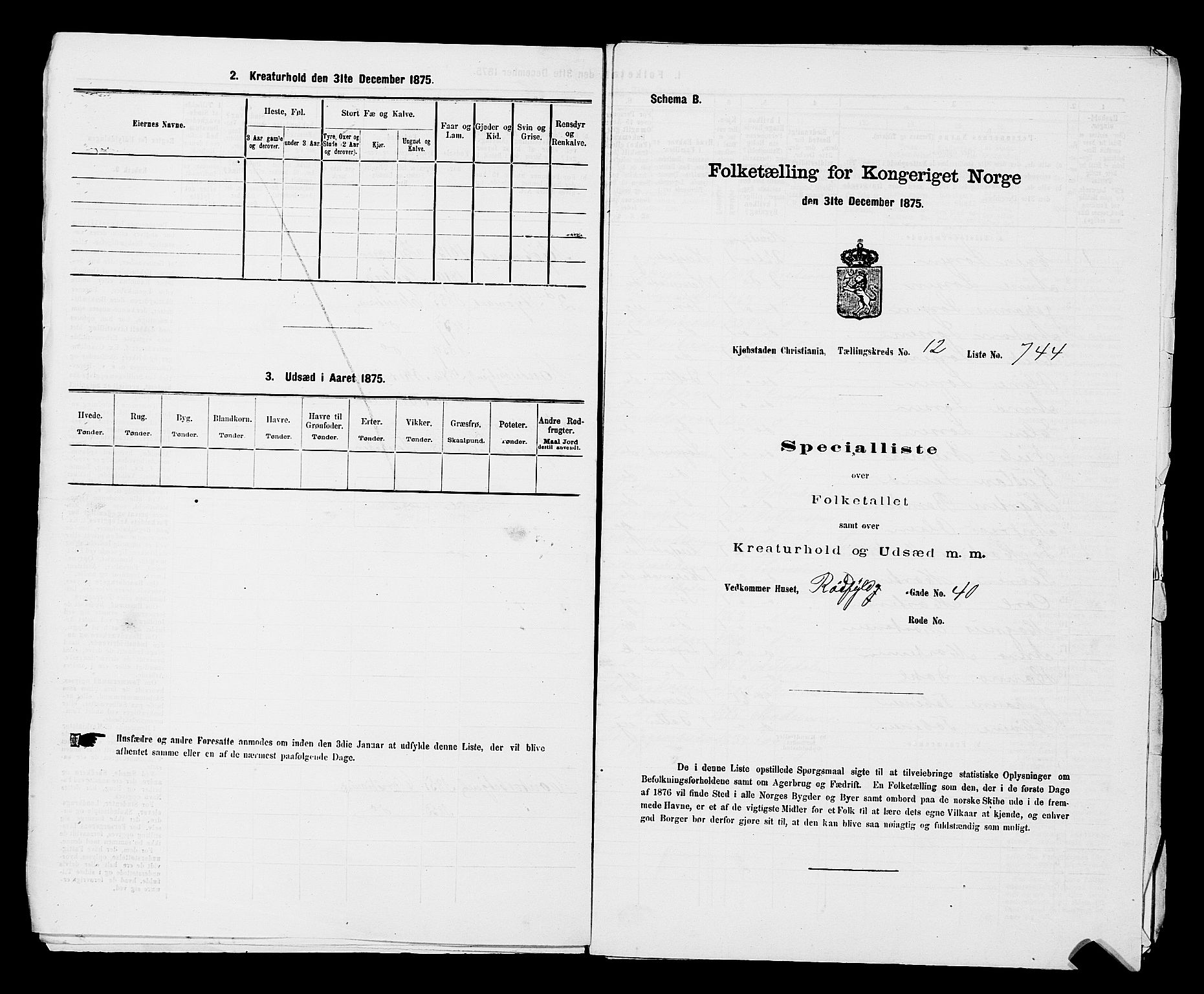 RA, Folketelling 1875 for 0301 Kristiania kjøpstad, 1875, s. 2265