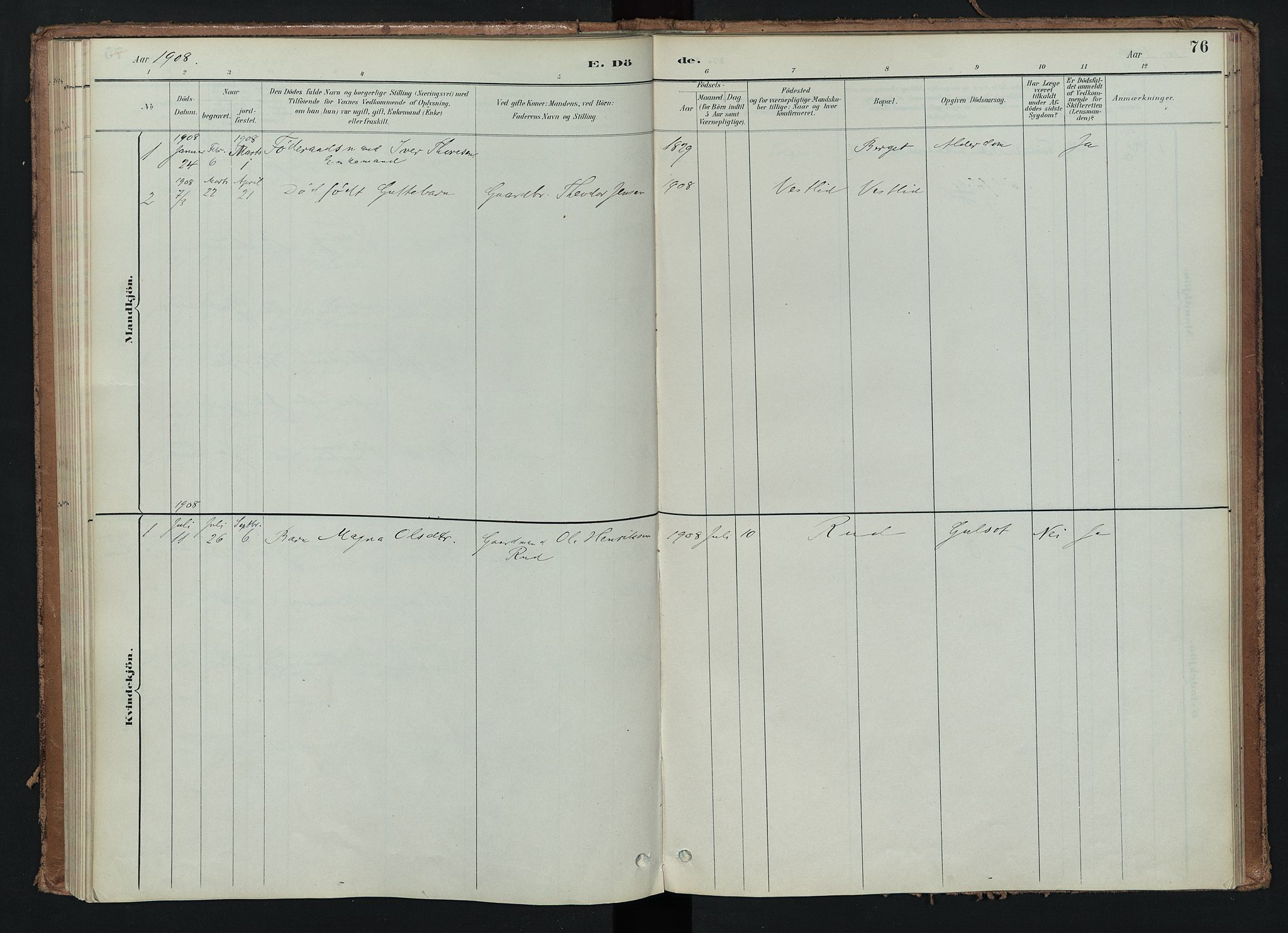 Tynset prestekontor, SAH/PREST-058/H/Ha/Haa/L0024: Ministerialbok nr. 24, 1885-1916, s. 76