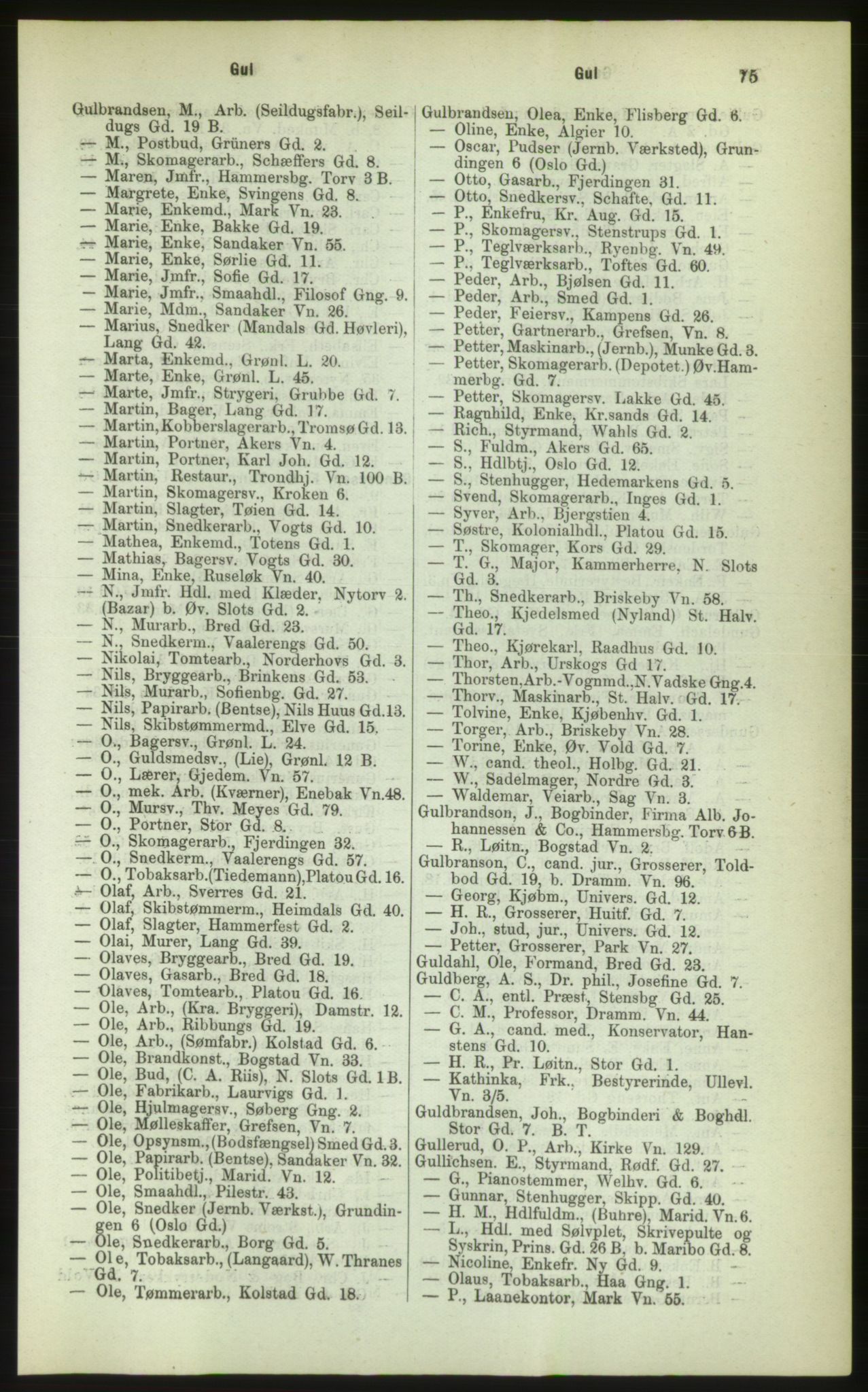 Kristiania/Oslo adressebok, PUBL/-, 1883, s. 75