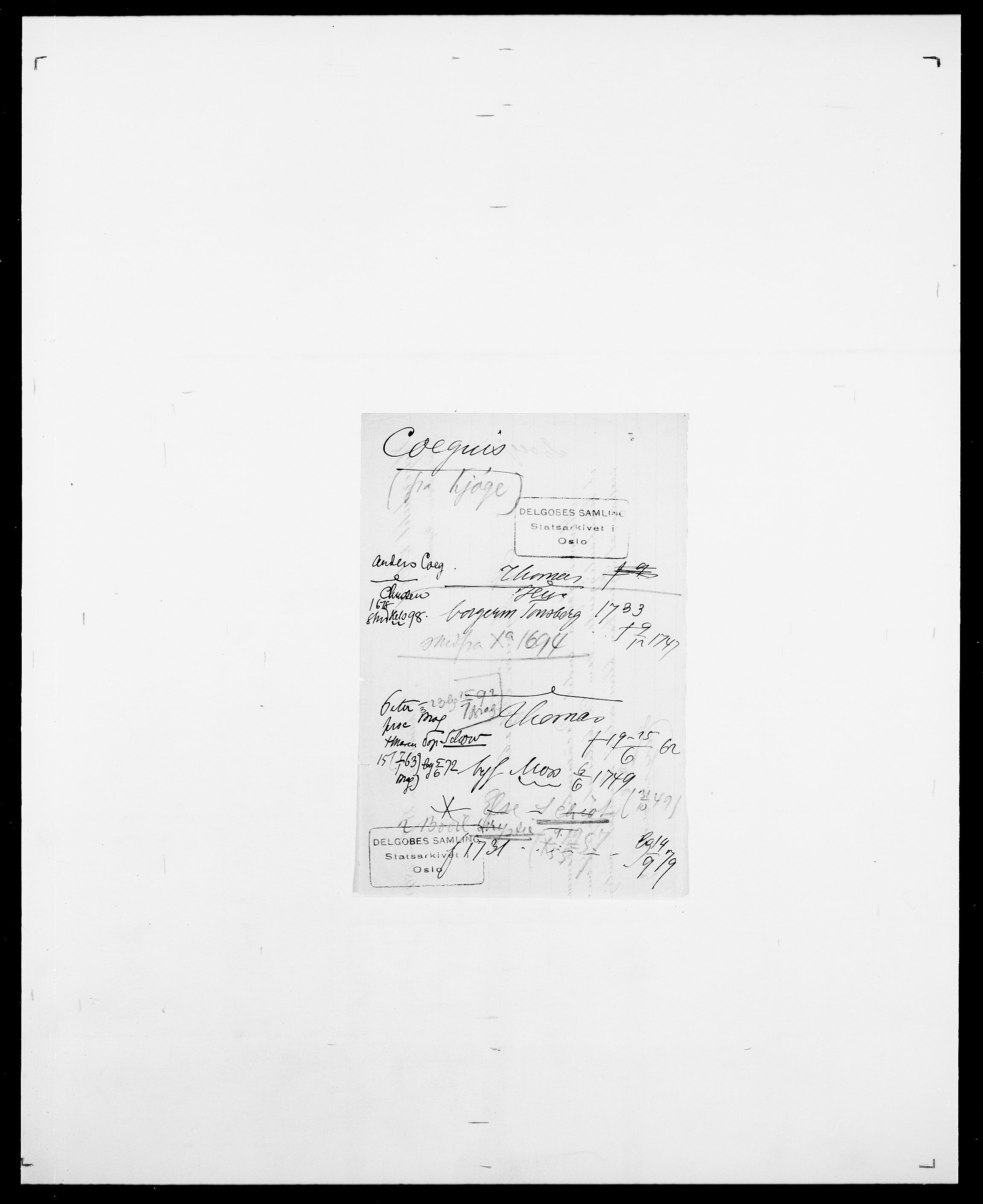 Delgobe, Charles Antoine - samling, AV/SAO-PAO-0038/D/Da/L0008: Capjon - Dagenbolt, s. 396