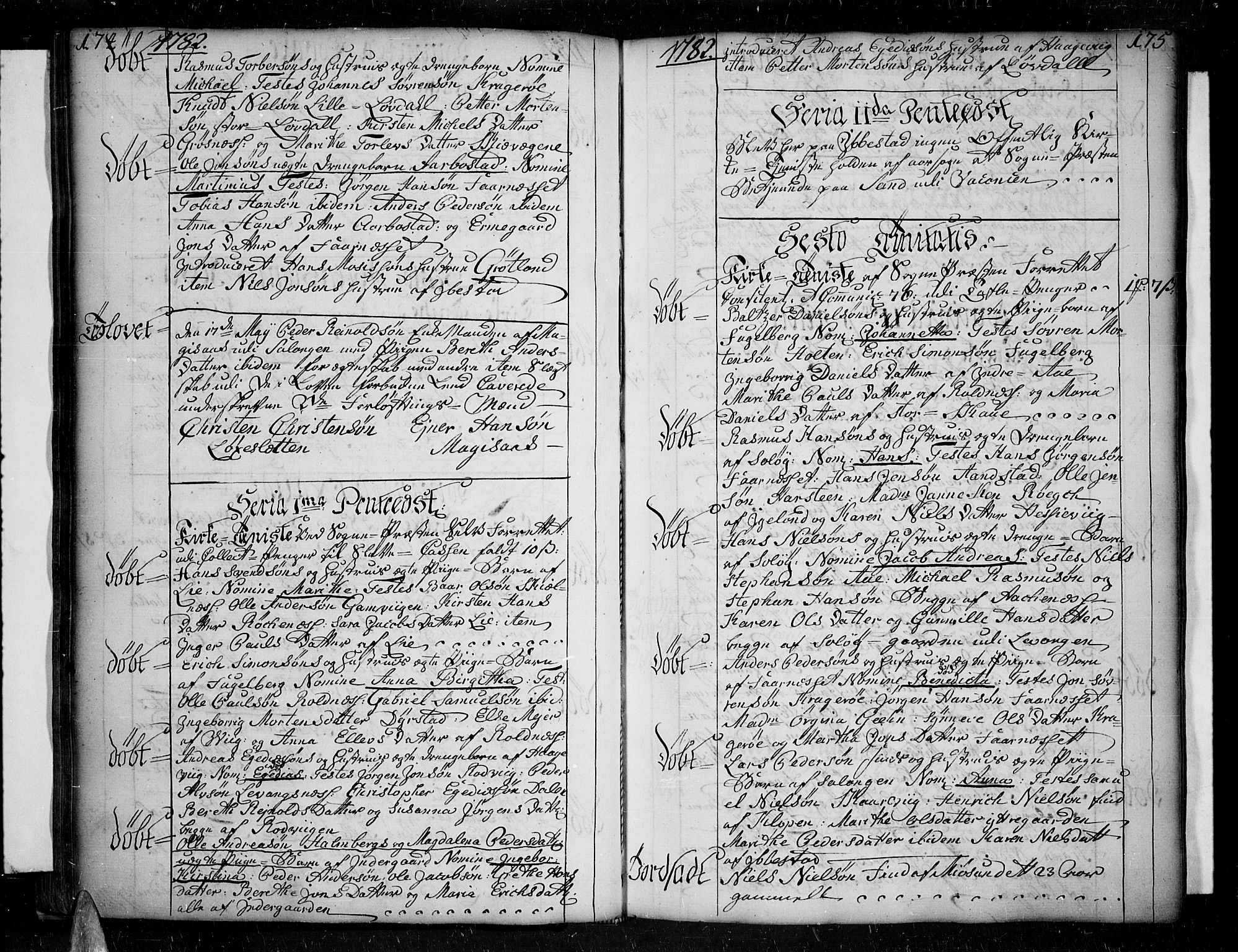Ibestad sokneprestembete, AV/SATØ-S-0077/H/Ha/Haa/L0003kirke: Ministerialbok nr. 3, 1776-1801, s. 174-175
