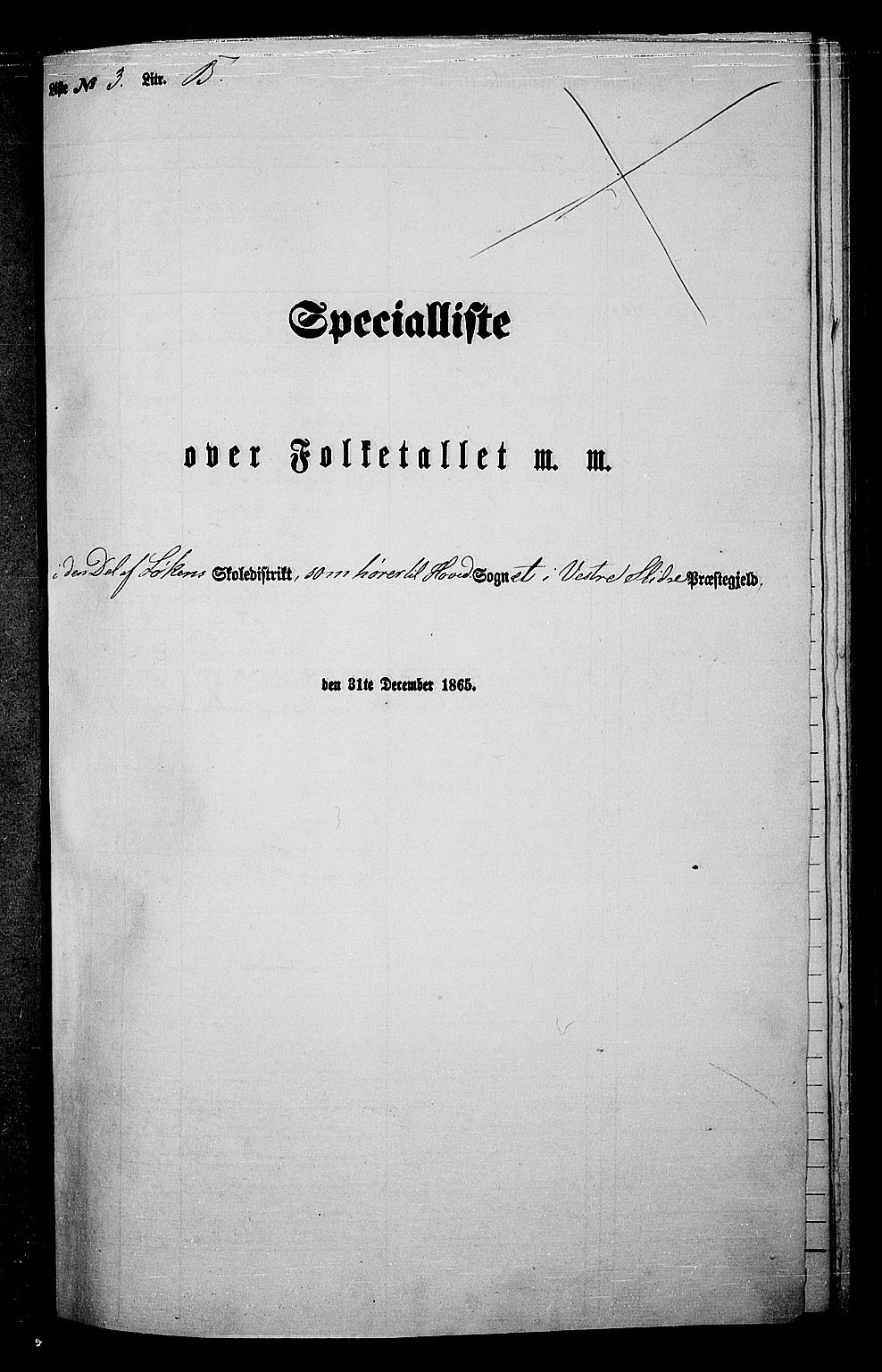 RA, Folketelling 1865 for 0543P Vestre Slidre prestegjeld, 1865, s. 51