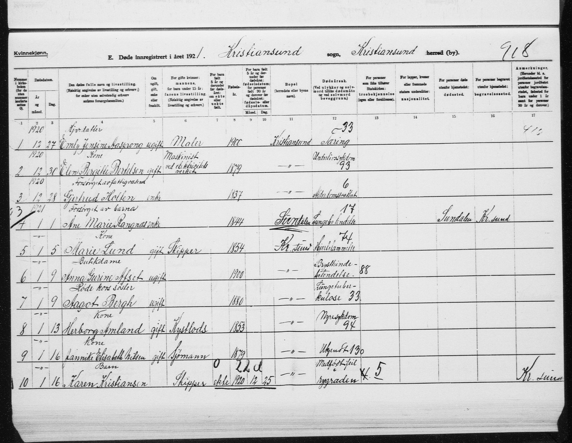 Ministerialprotokoller, klokkerbøker og fødselsregistre - Møre og Romsdal, SAT/A-1454/572/L0863: Ministerialbok nr. 572D07, 1917-1935