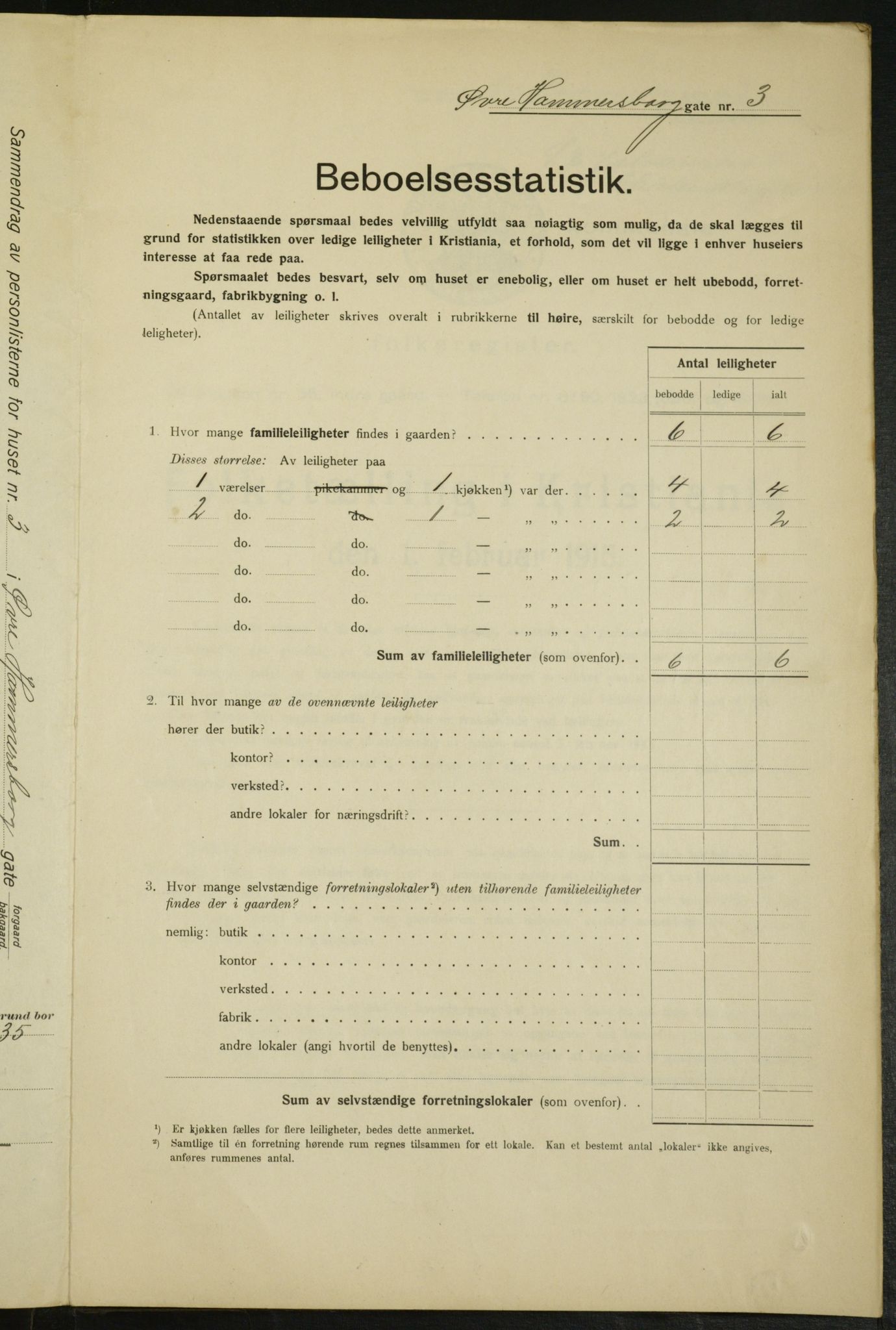 OBA, Kommunal folketelling 1.2.1915 for Kristiania, 1915, s. 130464