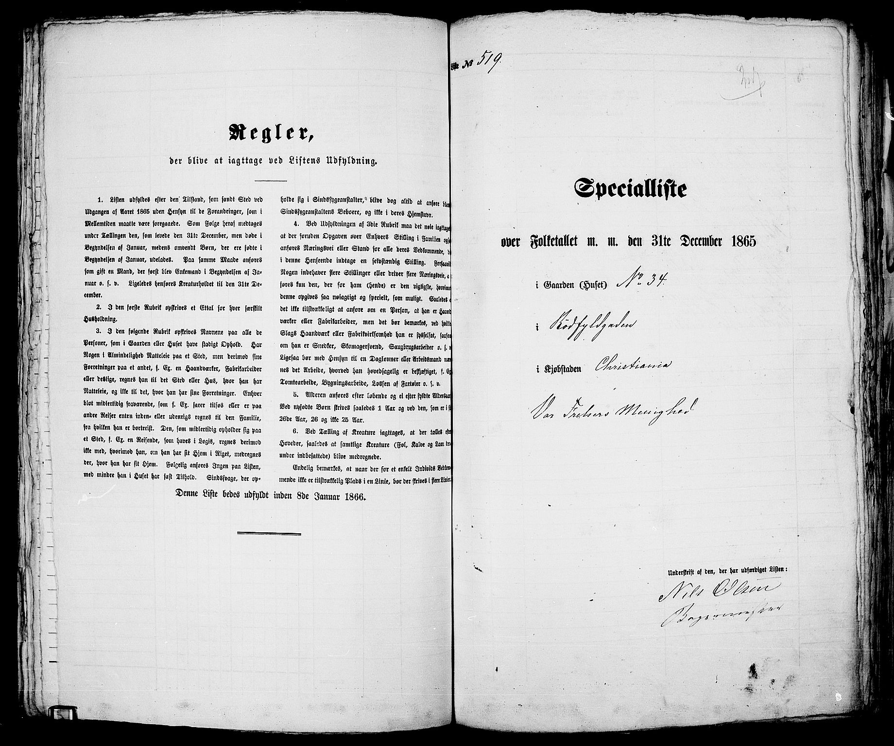 RA, Folketelling 1865 for 0301 Kristiania kjøpstad, 1865, s. 1384