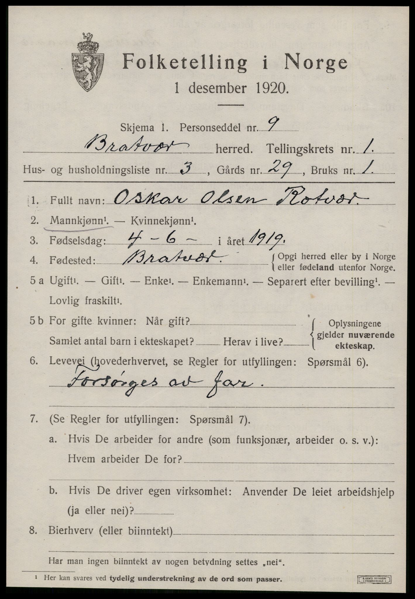 SAT, Folketelling 1920 for 1574 Brattvær herred, 1920, s. 548