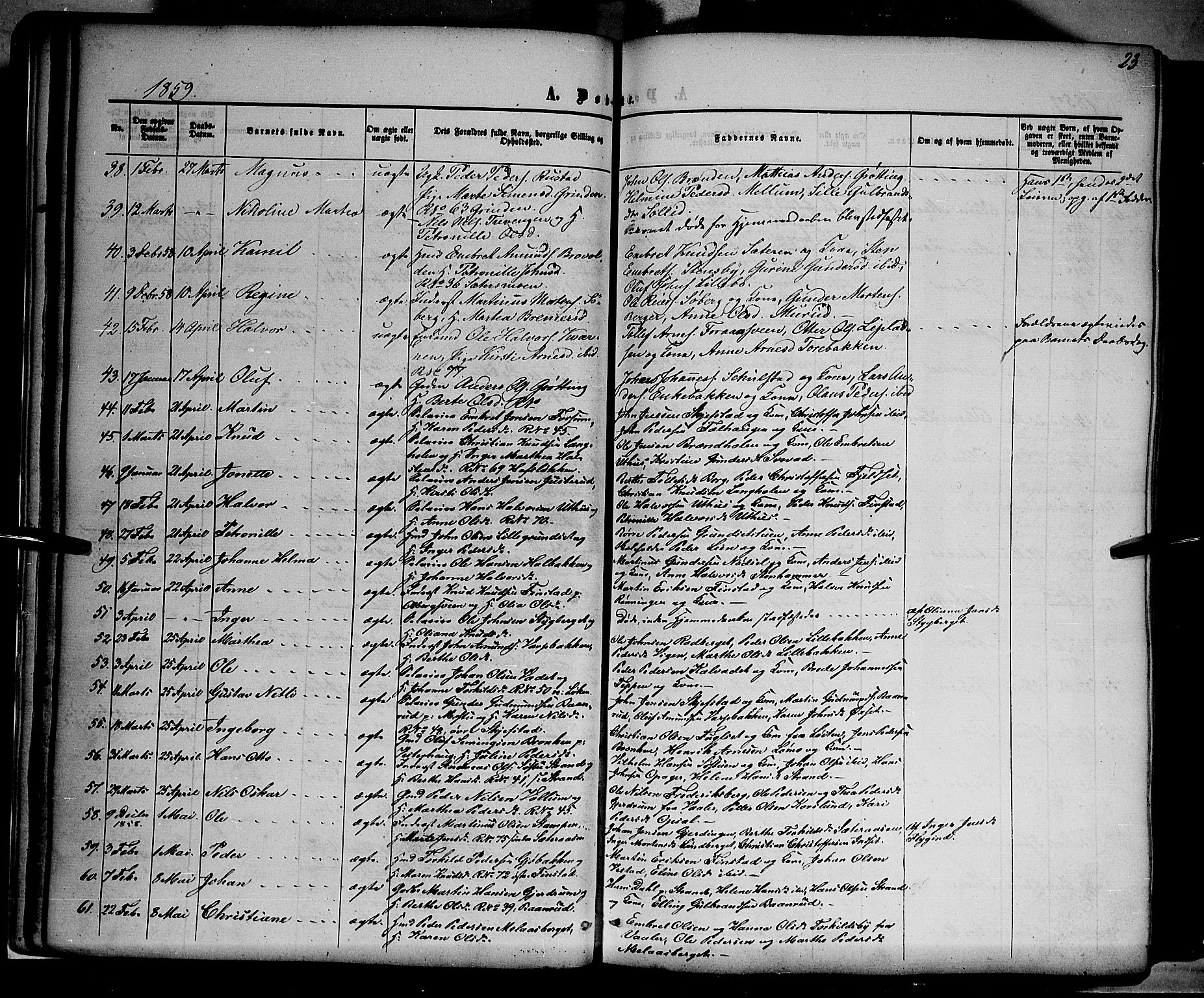 Elverum prestekontor, AV/SAH-PREST-044/H/Ha/Haa/L0010: Ministerialbok nr. 10, 1857-1868, s. 23